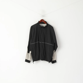 Stormberg Men L Lightweight Jacket Black Beige Bomber Full Zipper Sportswear Top Record