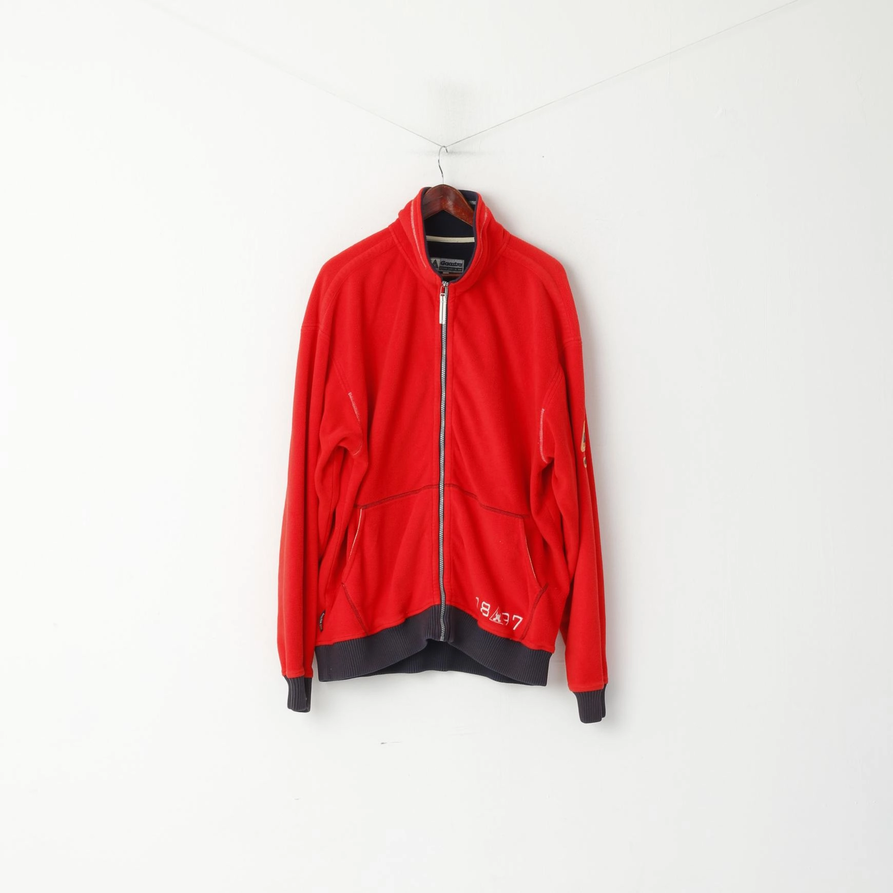 Gaastra Men XXL Fleece Top Red Full Zipper Pockt Casual Sport Sweatshirt Chic Layer product polka dot playfulness