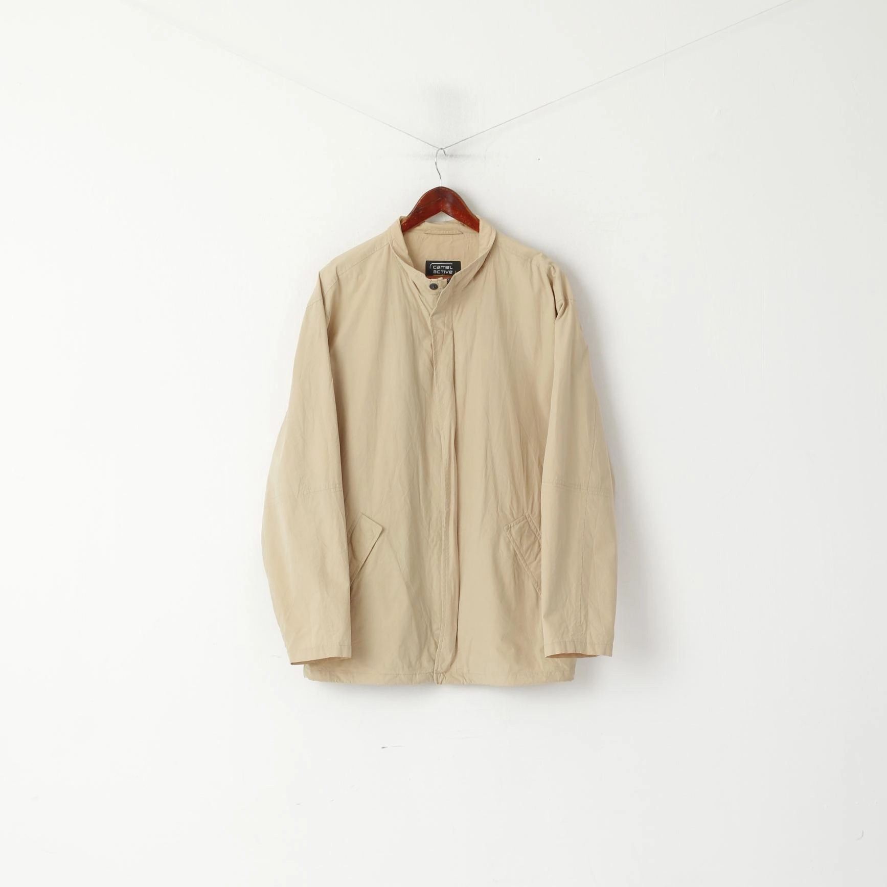 Weather Protection suitable for birthdays Camel Active Men 98 M Jacket Beige Cotton Vintage Lightweight Full Zipper Top