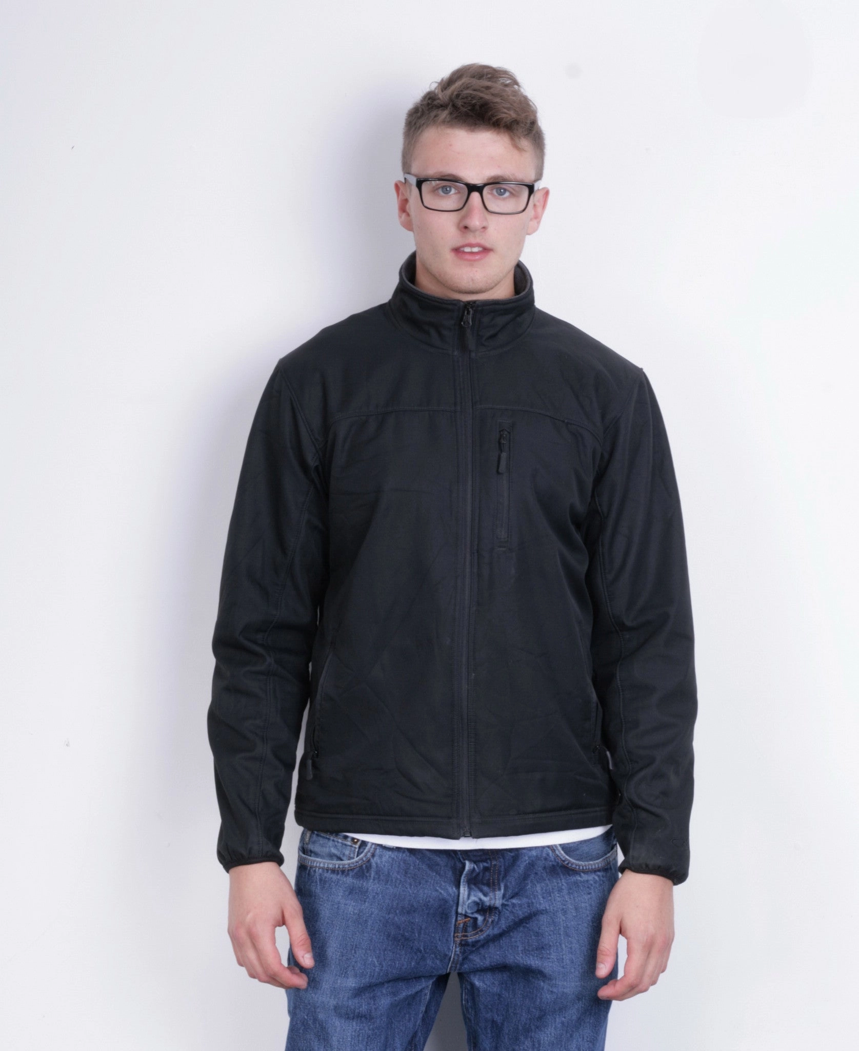 Champion Mens M Sweatshirt Full Zipper Black Sport humid