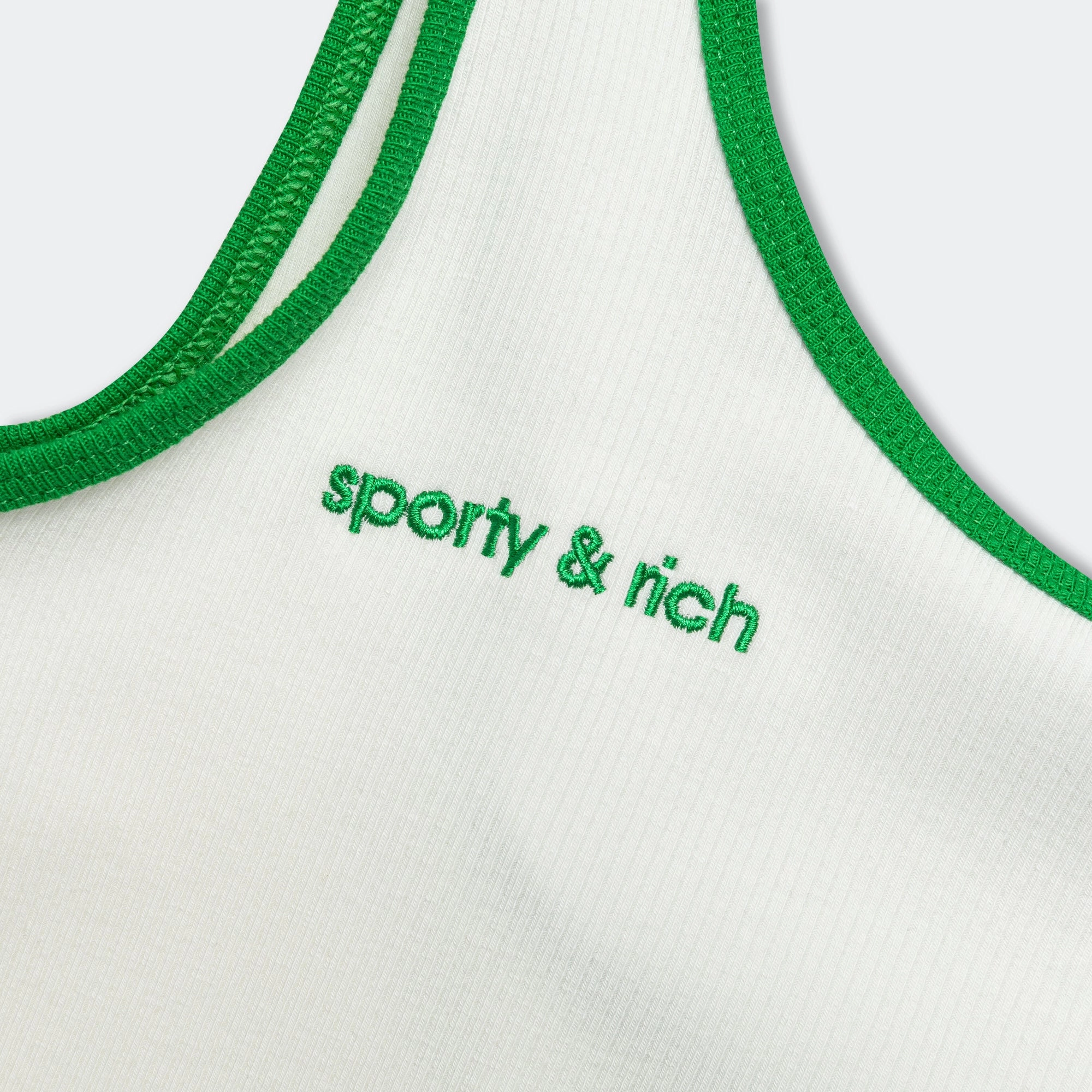 Weekend Comfort Wear Womens Tank Top x Sporty & Rich - Off White/Green