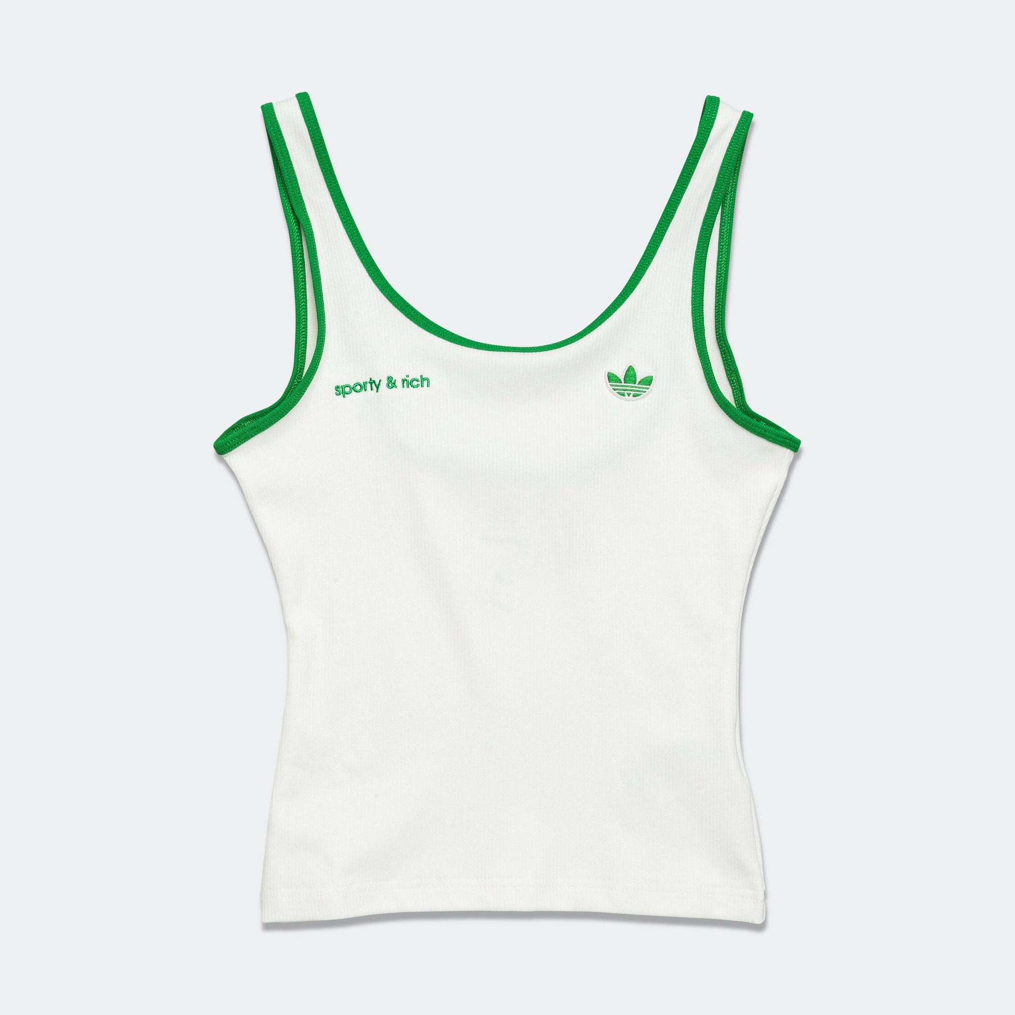 Womens Tank Top x Sporty & Rich - Off White/Green StretchComfortWeave