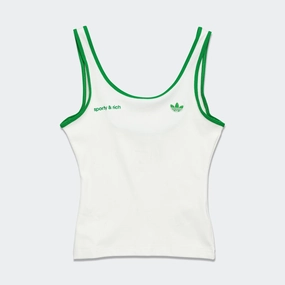Womens Tank Top x Sporty & Rich - Off White/Green StretchComfortWeave
