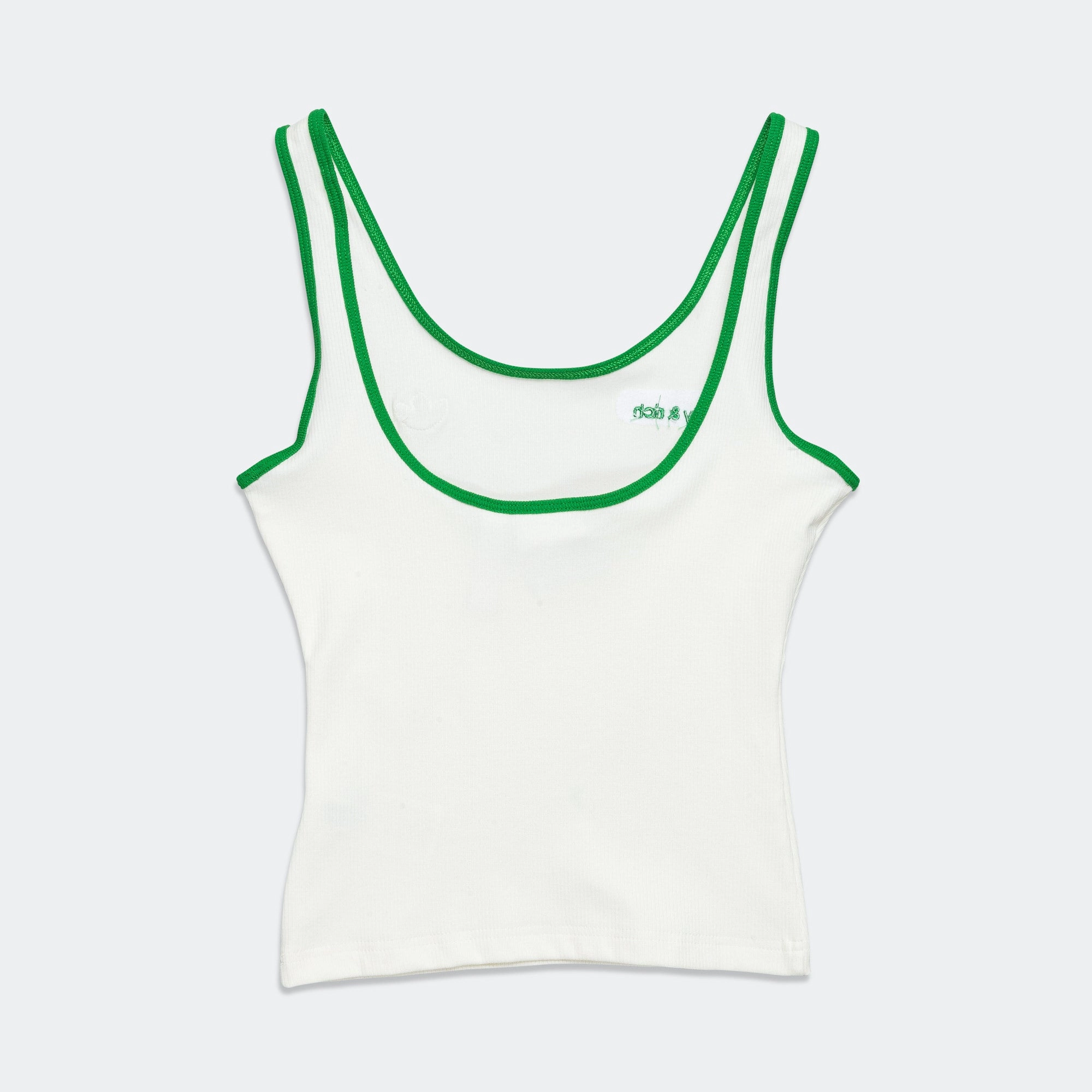 Womens Tank Top x Sporty & Rich - Off White/Green Relaxed Smart