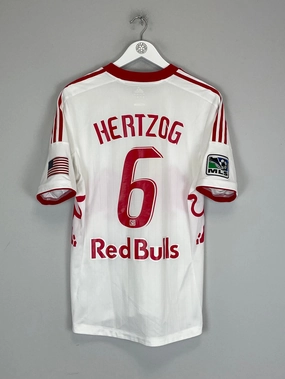 2012/13 NEW YORK RED BULLS HERTZOG #6 *PLAYER ISSUE* HOME SHIRT (L) ADIDAS Non Chafe Edging Fitted Layer