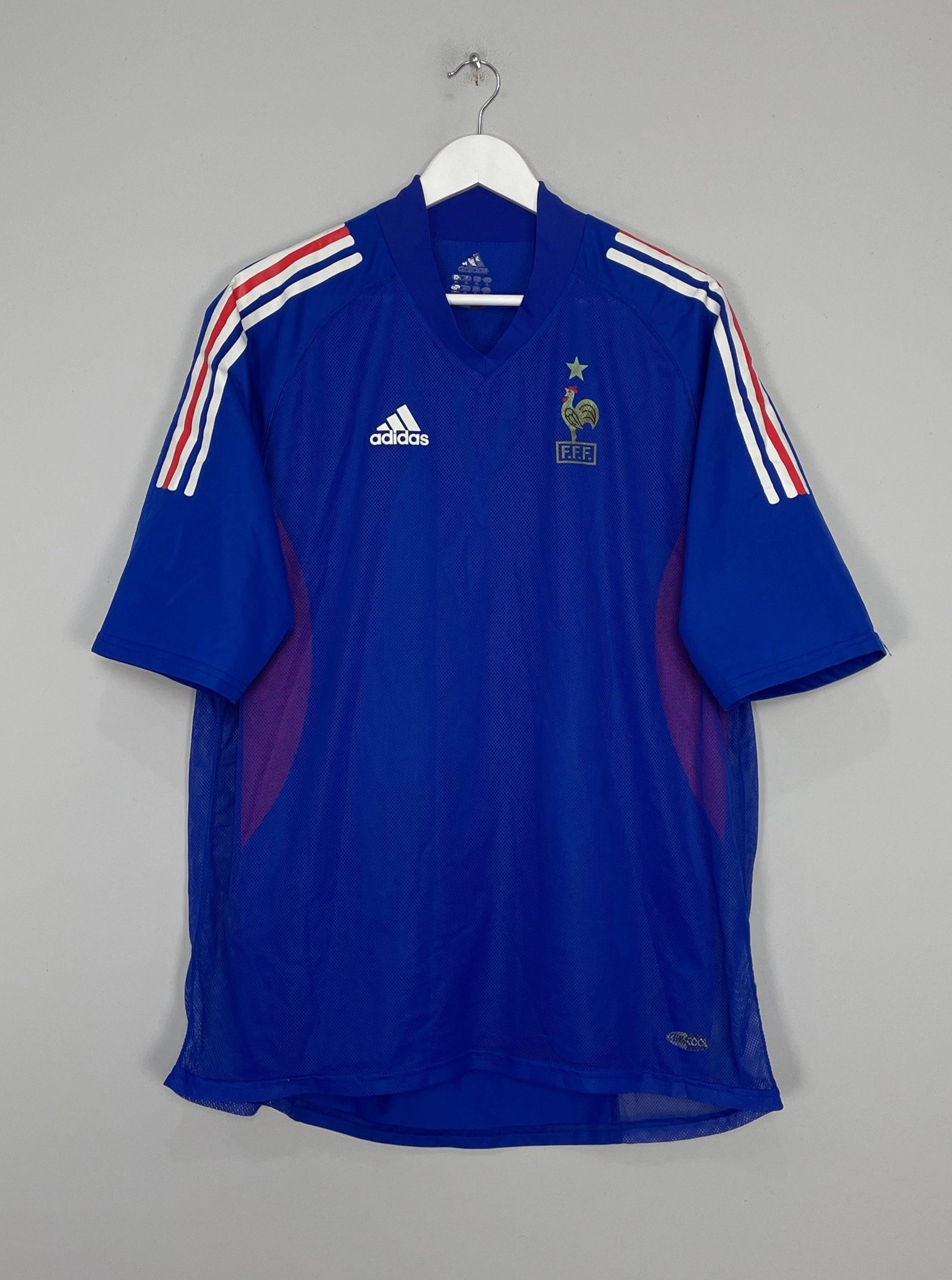 Non Restrictive Armholes 2002/04 FRANCE *PLAYER ISSUE* HOME SHIRT (M) ADIDAS