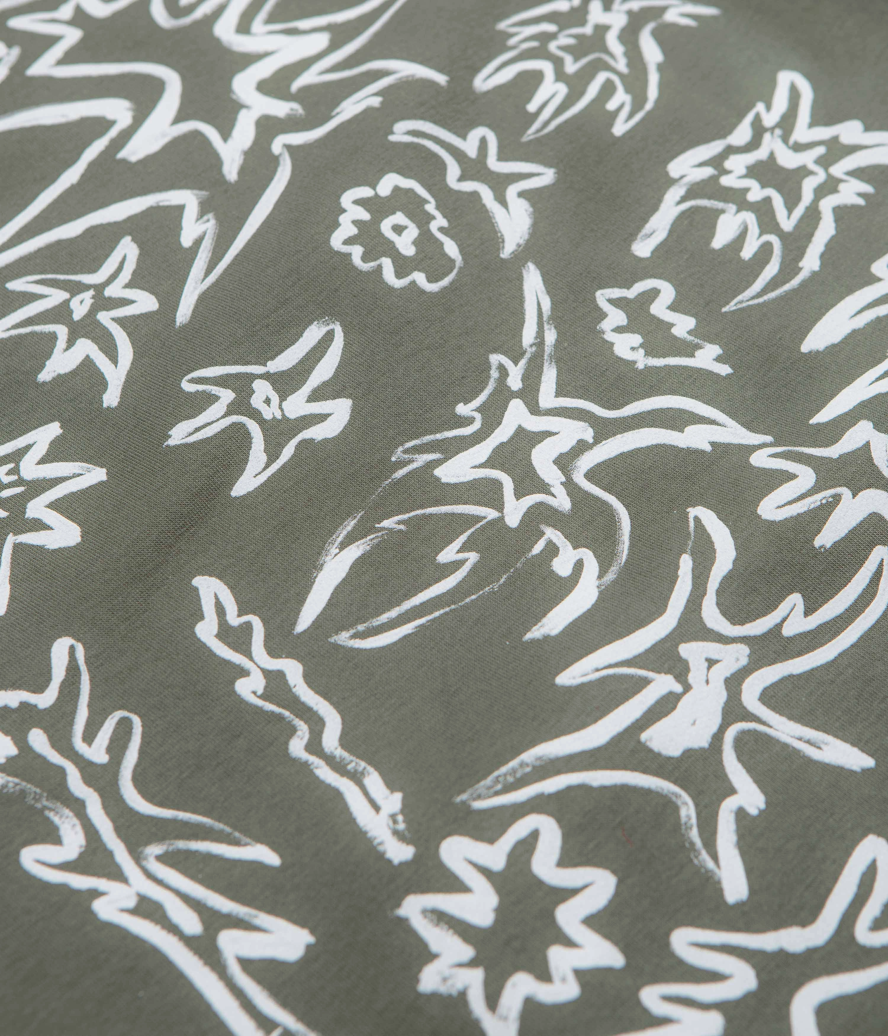 Poetic Collective Tribal Hoodie - Khaki Functional Pockets Lounging At Home