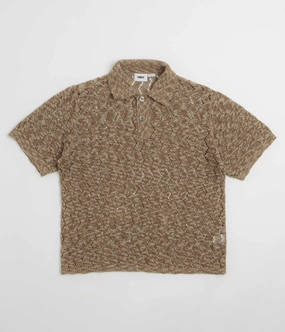 Obey Andre Polo Short Sleeve Sweatshirt - Toffee Brown product display product graffiti urbanity