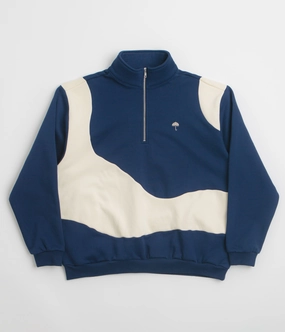 Soft Layer Helas Forma Quarter Zip Sweatshirt - Navy / Beige