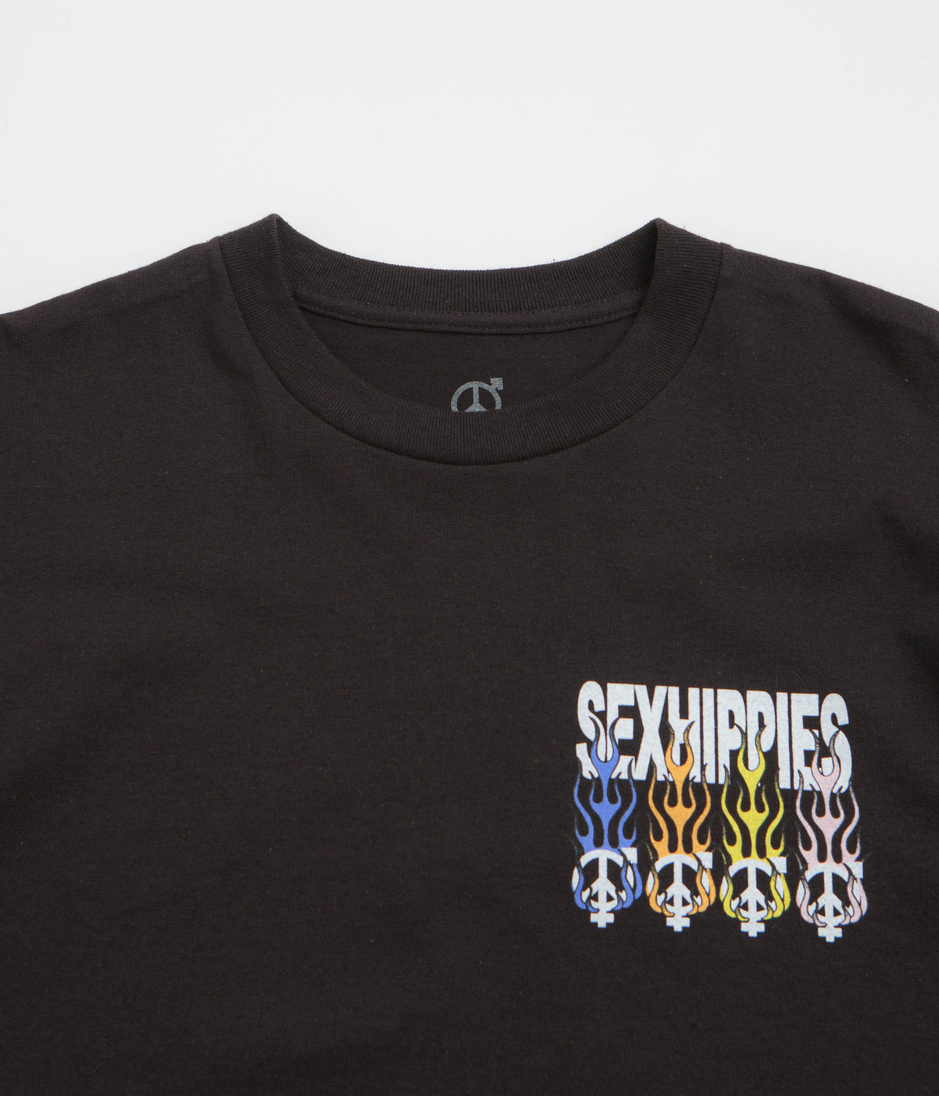 Sexhippies Flame Circle T-Shirt - Black Matte Look TearResistant Fabric