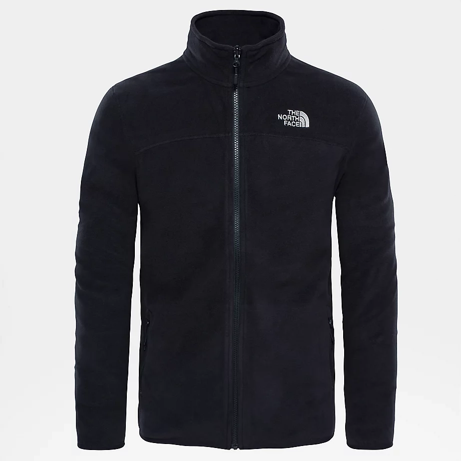 The North Face Men's 100 Glacier Full Zip Fleece | BLACK Casual Outdoor Base Coverage