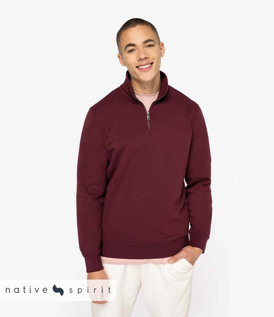 Neutral palette Quarter Zip Sweatshirt | DARK CHERRY