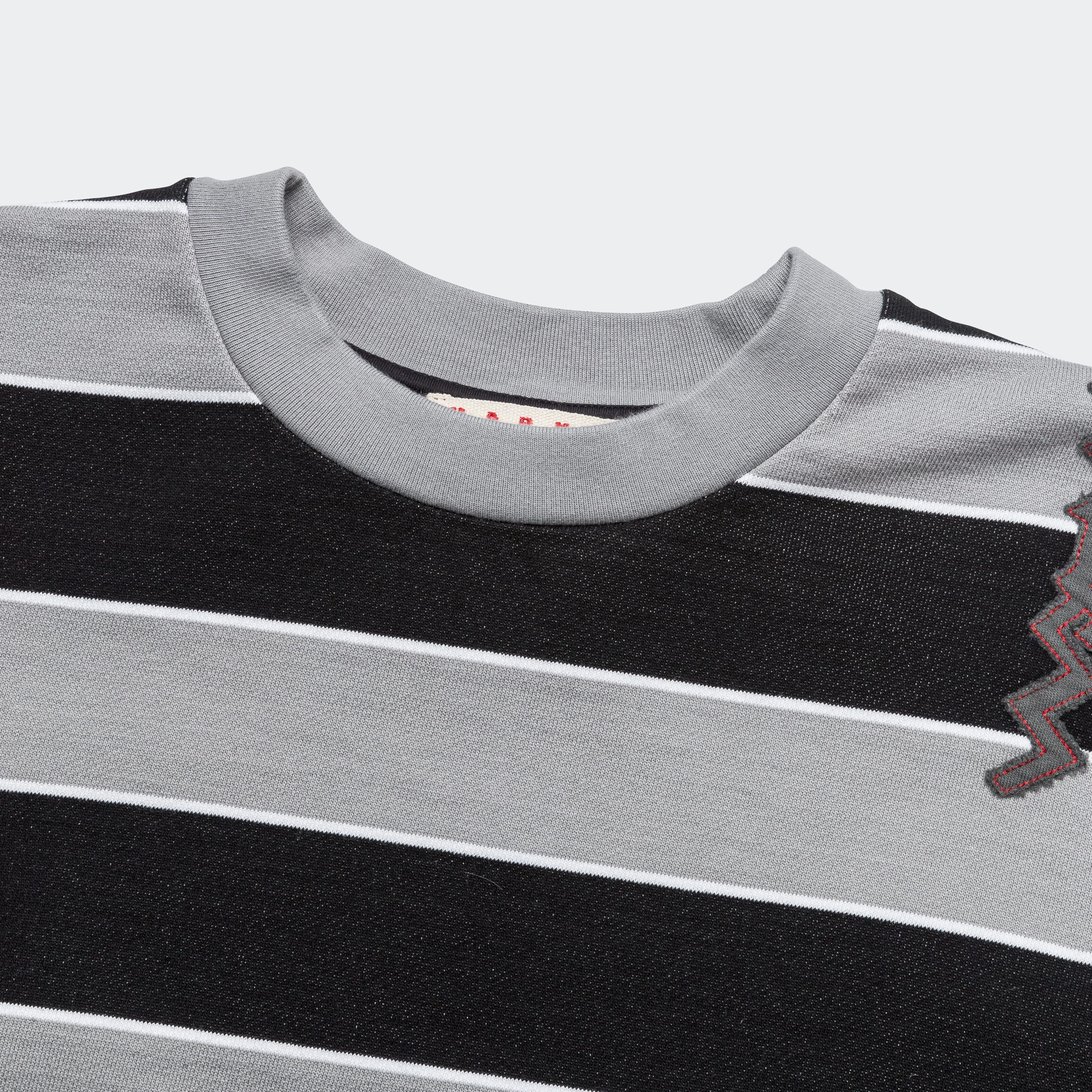 Striped Sweatshirt - Grey/Black Printed