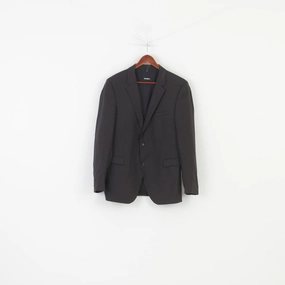 Minimize Strellson Men L Blazer Dark Brown Single Breasted Shoulder Pads Jacket