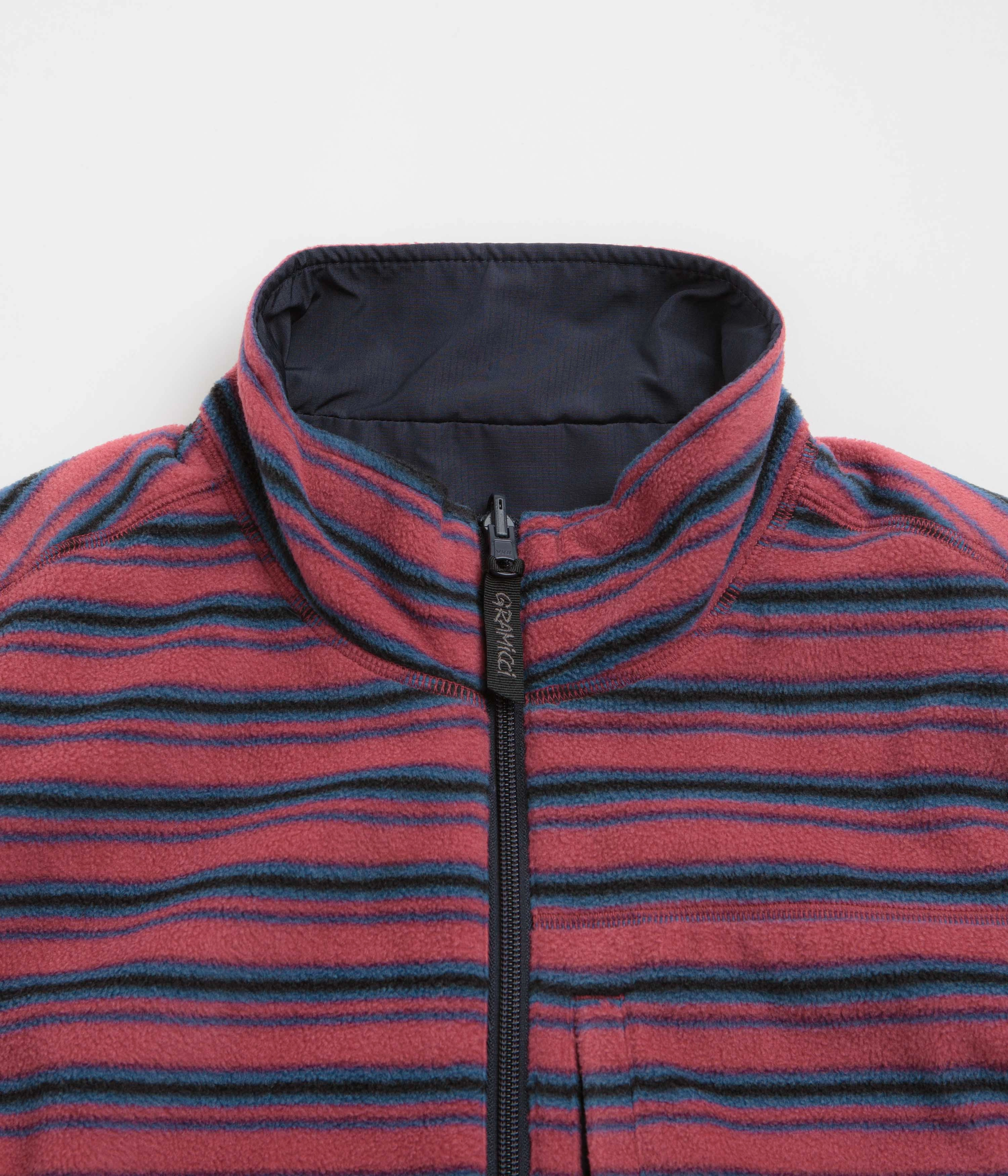 Commute Gramicci Thermal Fleece Reversible Vest - Berry Stripe