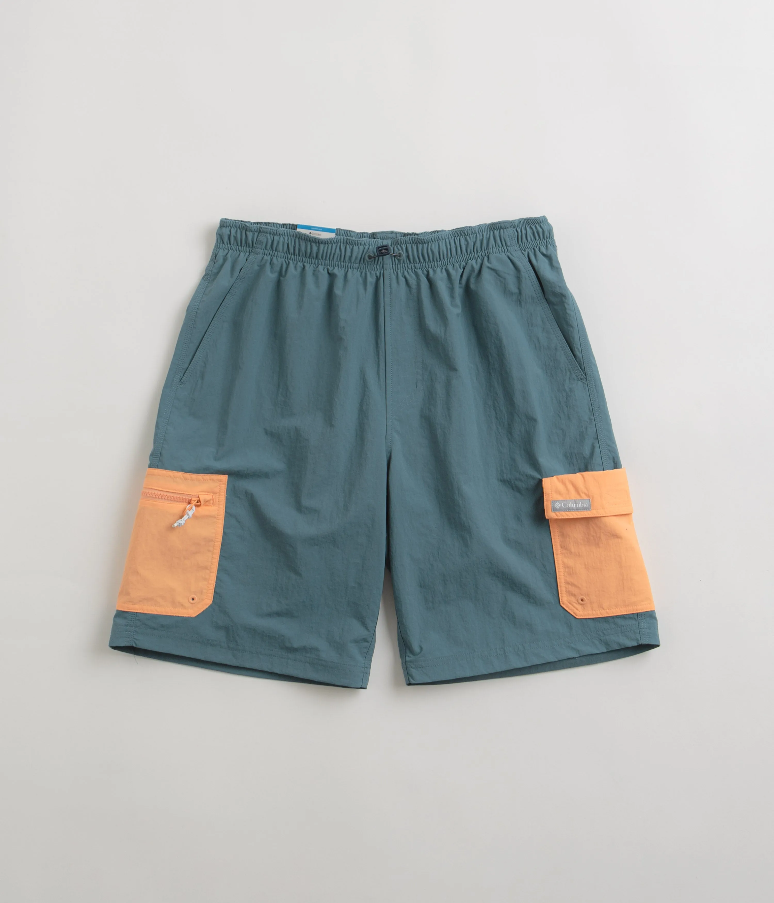 Abrasion Resistant Edges dancewear Columbia Summerdry Brief 9" Shorts - Cloudburst / Apricot Fizz