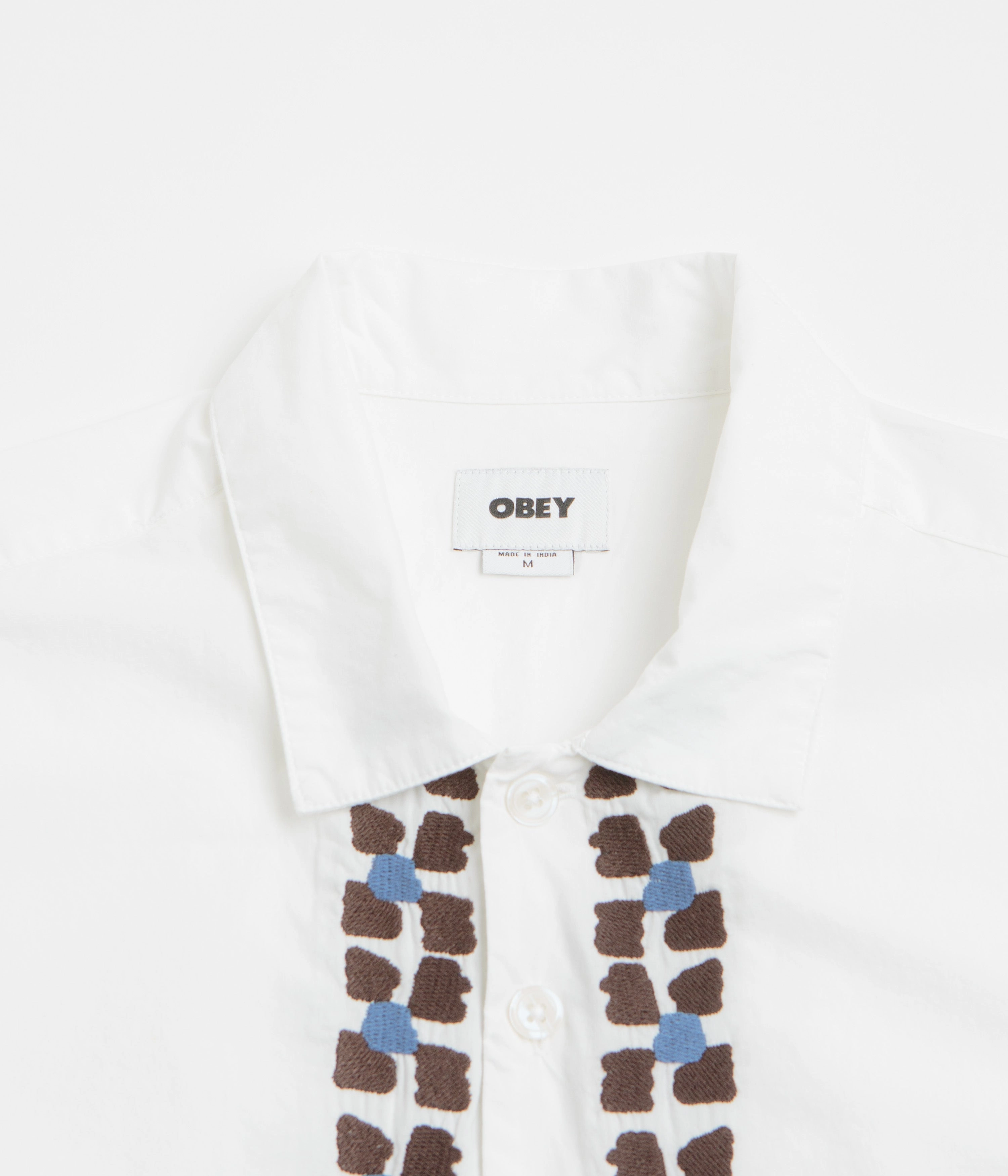 Abrasion Resistant Edging Obey Ruben Short Sleeve Shirt - White Multi