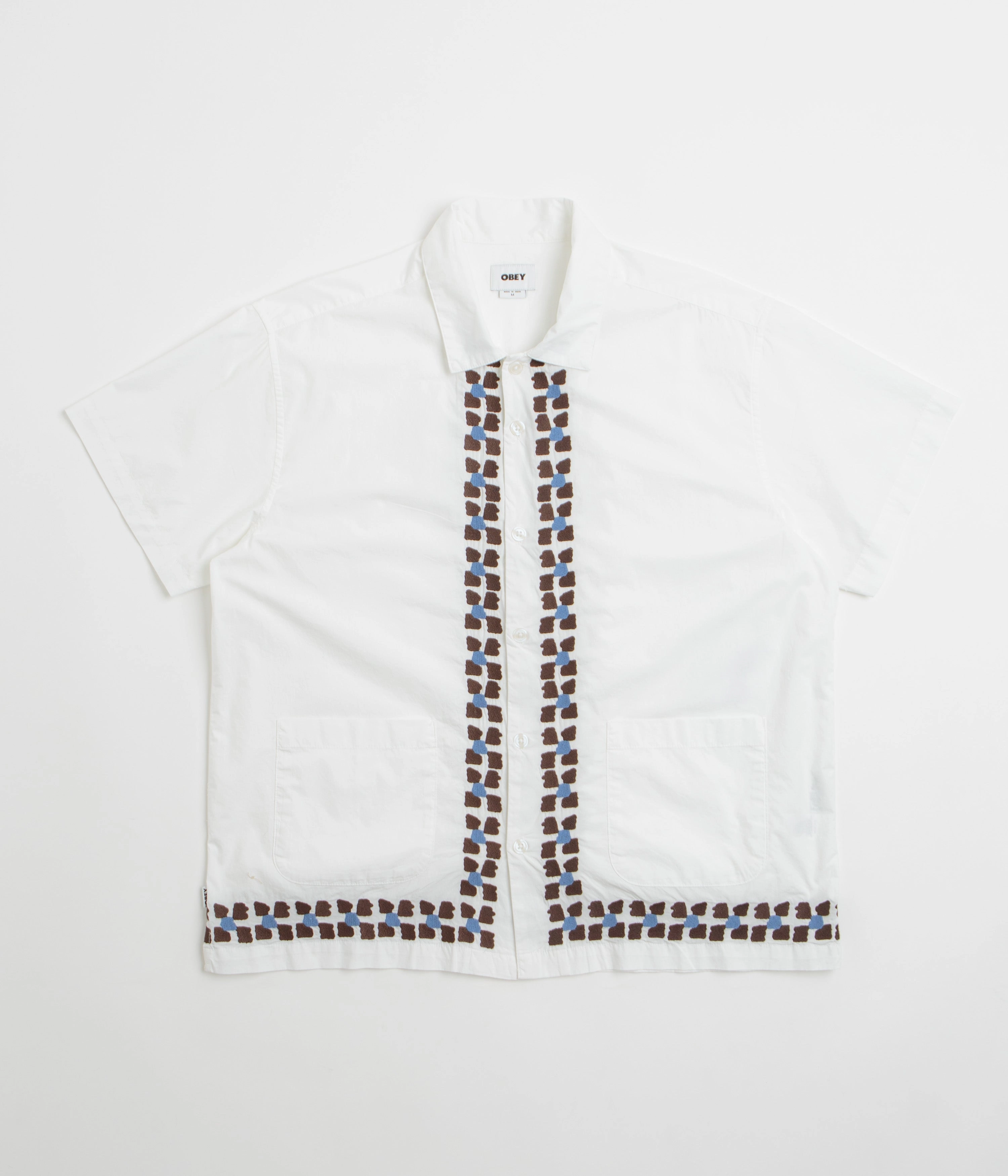 Obey Ruben Short Sleeve Shirt - White Multi Elegant Finish