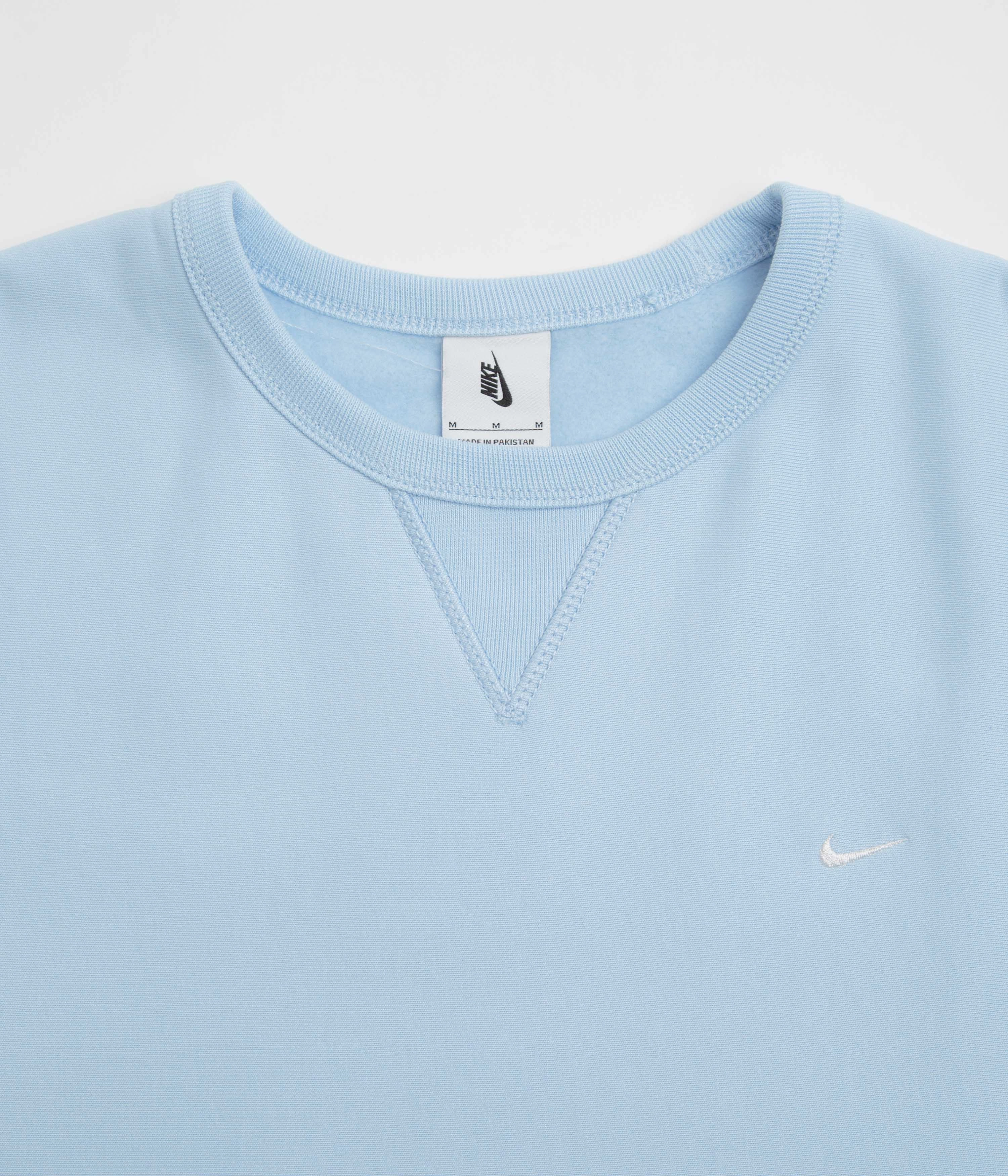 Rough texture Nike Solo Swoosh Crewneck Sweatshirt - Celestine Blue / White