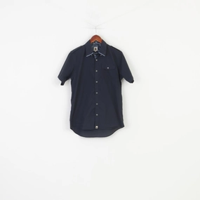 Day-To-Night Wear Solid Hue Pretty Green Men S Casual Shirt Navy Short Sleeve Bottoms Cotton Top