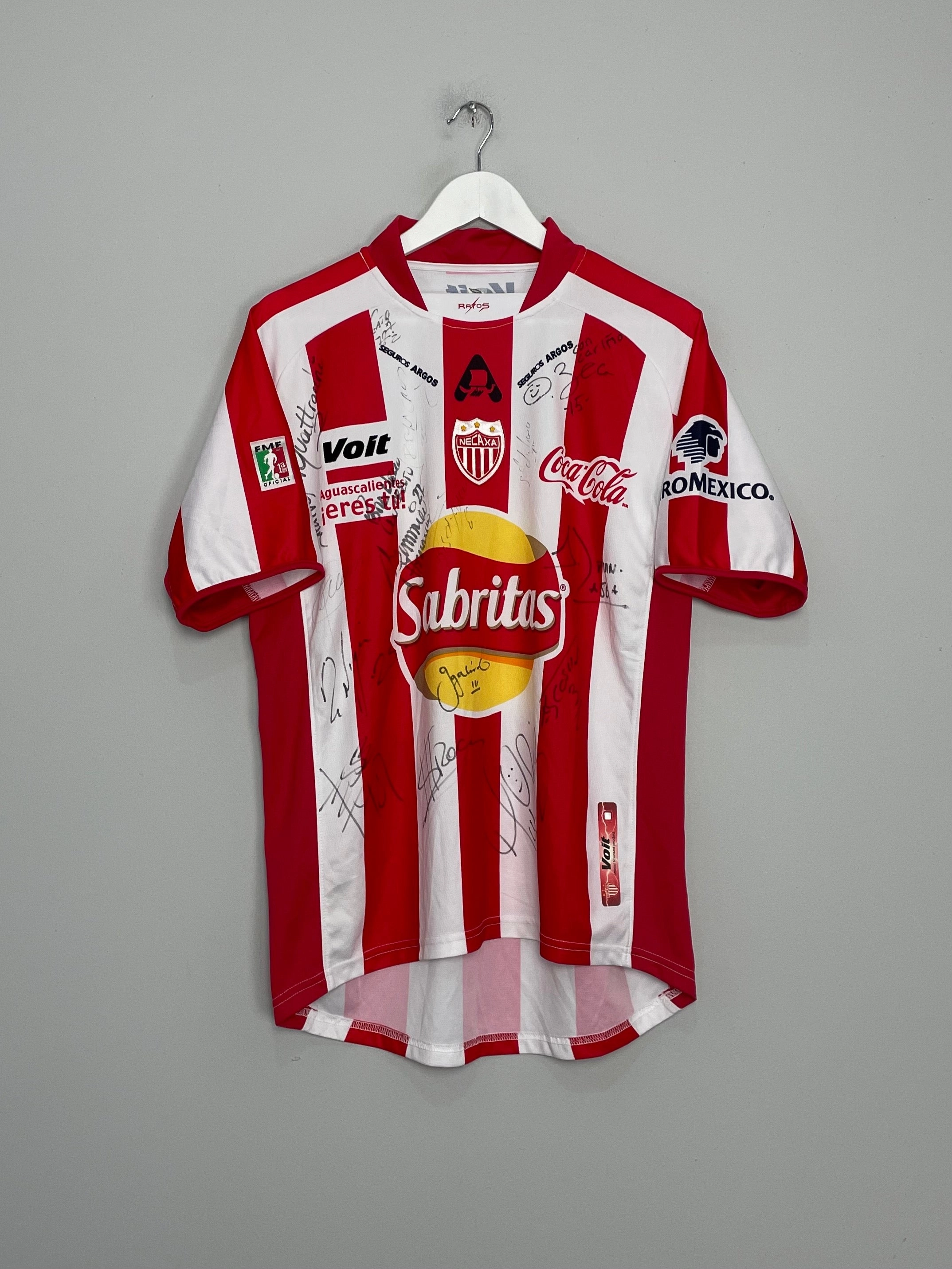 2008/09 NECAXA *SQUAD SIGNED* HOME SHIRT (M) VOIT Light Diffusion Knit