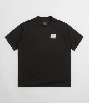 Snow Peak NSD Square Logo T-Shirt - Black NeutralTonesCollection Dimensional Stability Weave