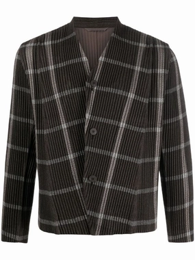 Permit Abrasion resistant Tweed Pleats Jacket - Black Check