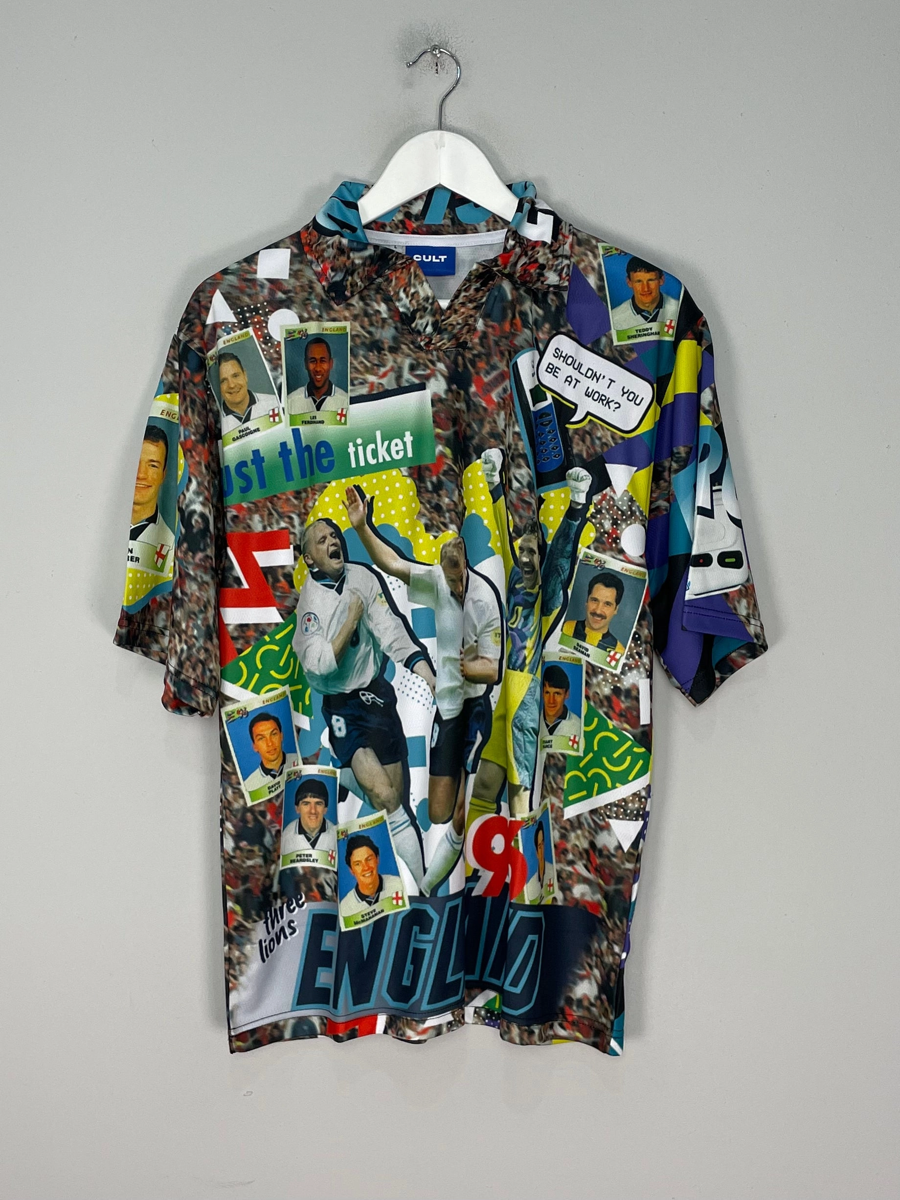1996 ENGLAND 'JUST THE TICKET' EURO 96 BOOTLEG SHIRT (MULTIPLE SIZES) CULT Sweat Ready