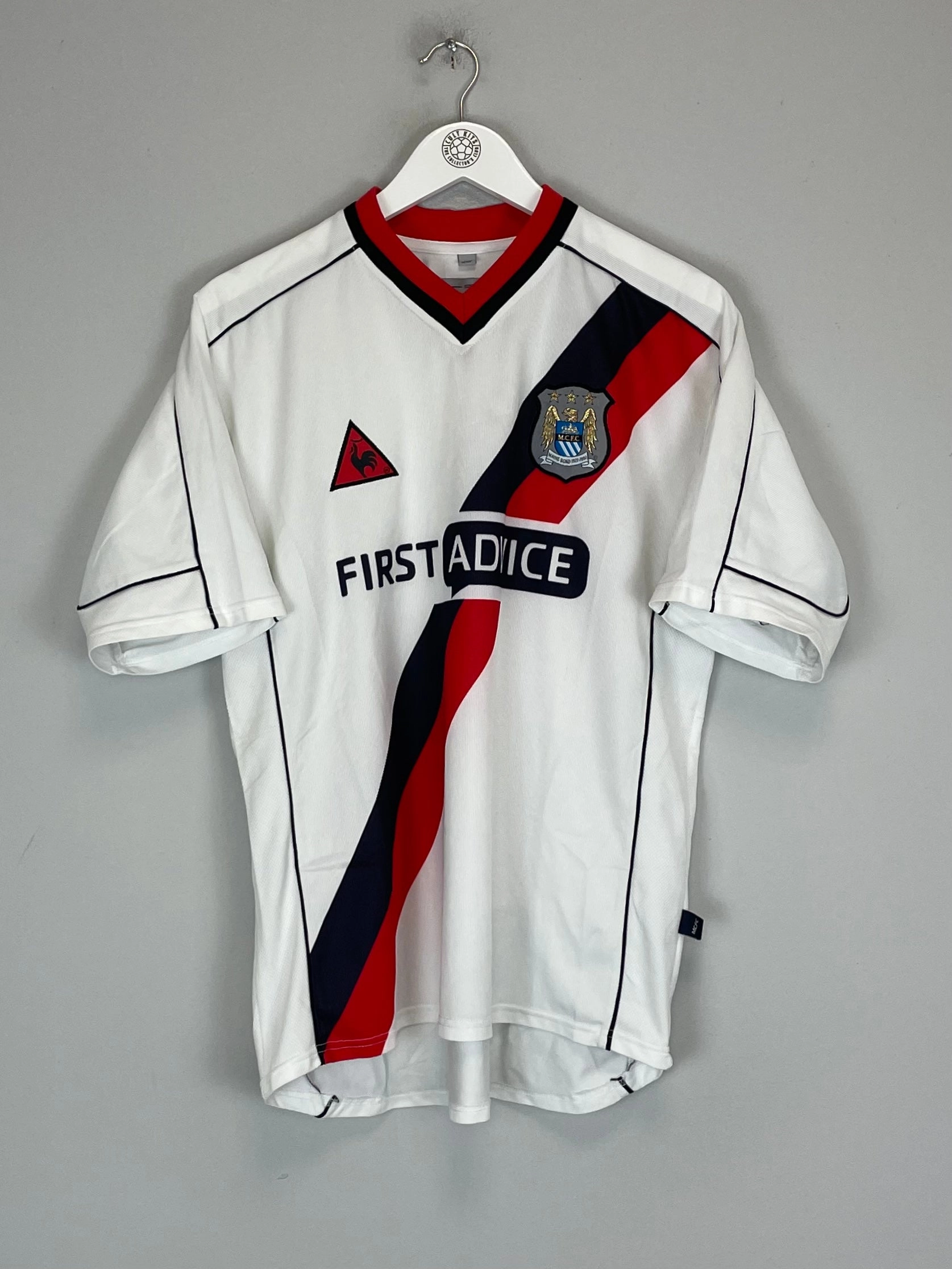 Anti Pilling Fabric Stretchable Ribbed Collar 2002/03 MANCHESTER CITY AWAY SHIRT (M) LE COQ