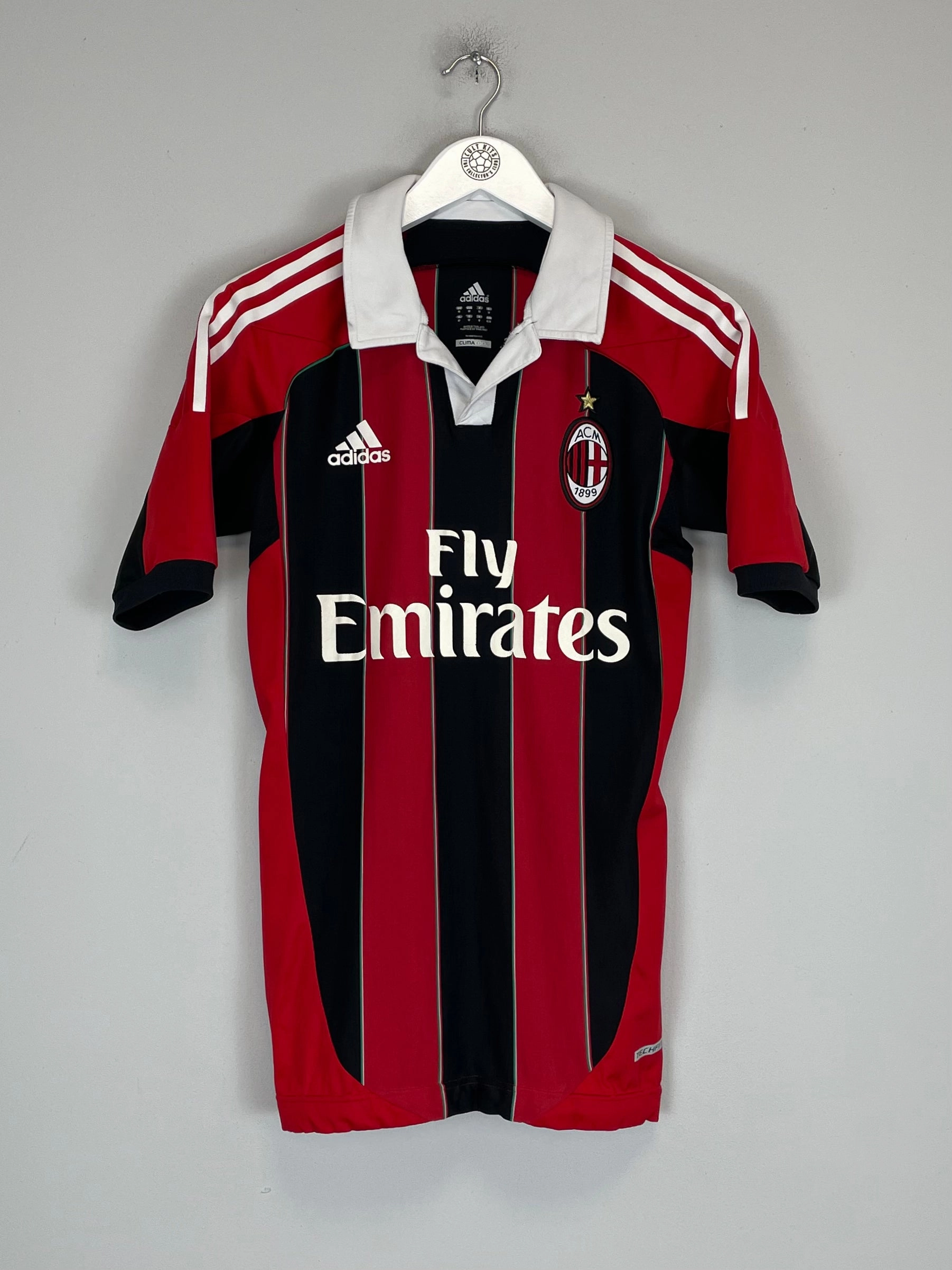 Ribbed collar 2012/13 AC MILAN *PLAYER ISSUE* HOME SHIRT (M) ADIDAS