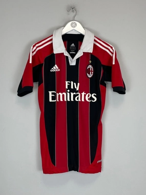 Ribbed collar 2012/13 AC MILAN *PLAYER ISSUE* HOME SHIRT (M) ADIDAS