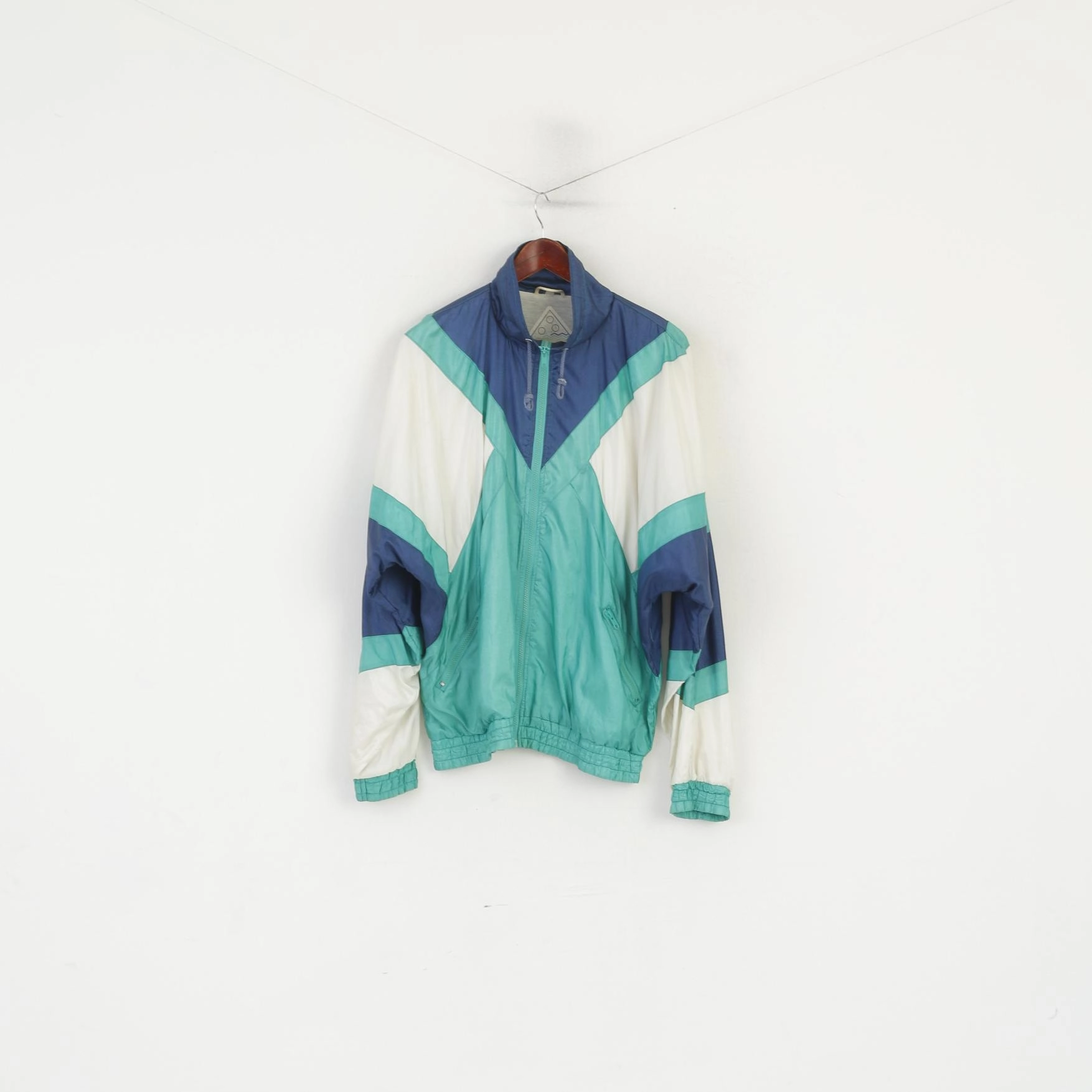 Crash In Town Men L Jacket Shiny Cream Green Vintage Festival Nylon Bomber Top Procedure Mirror