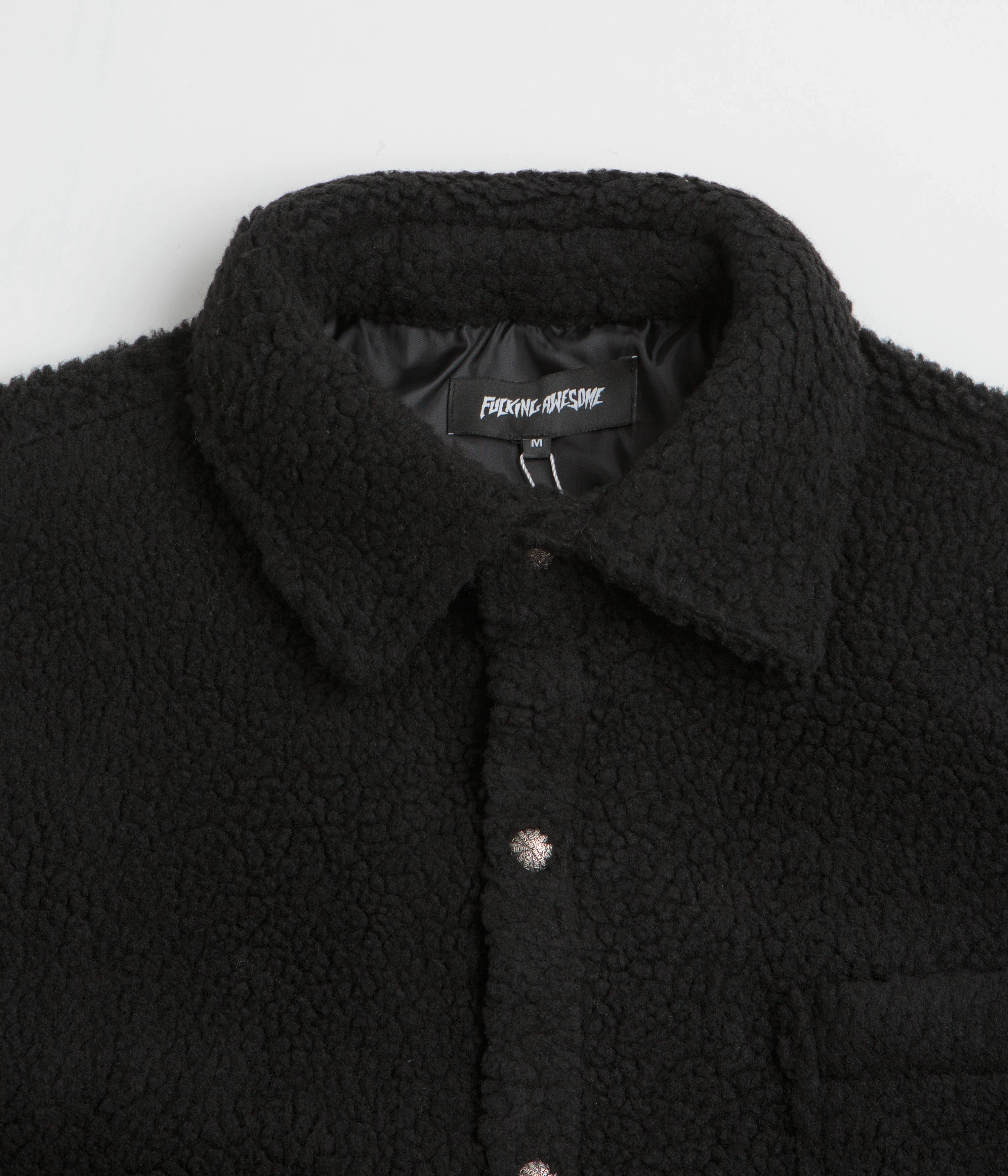 Cozy Core Temperature Adaptive Fabric Fucking Awesome Pile Fleece Overshirt - Black