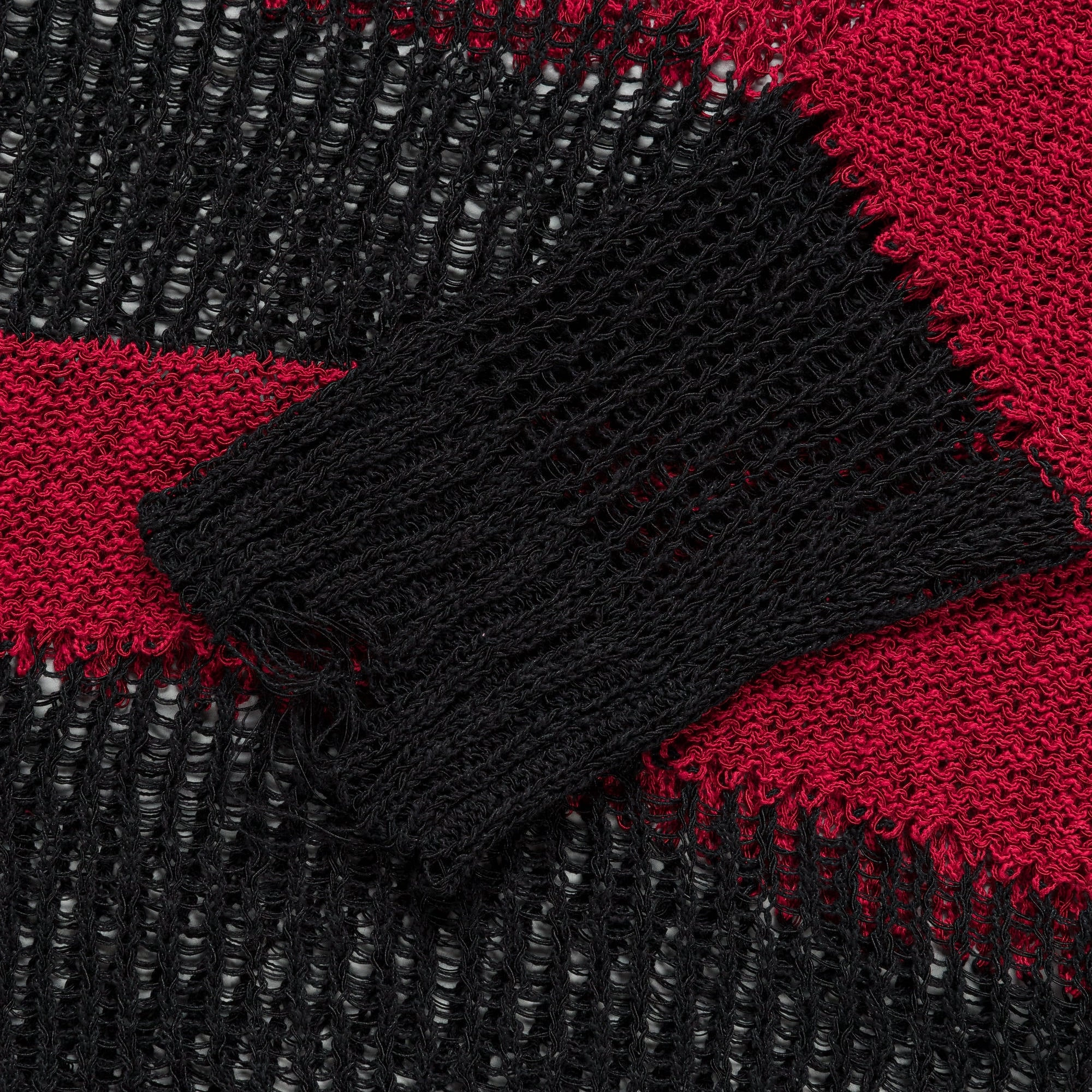 Comfy Street Style Stripe Crewneck Sweater - Black/Red