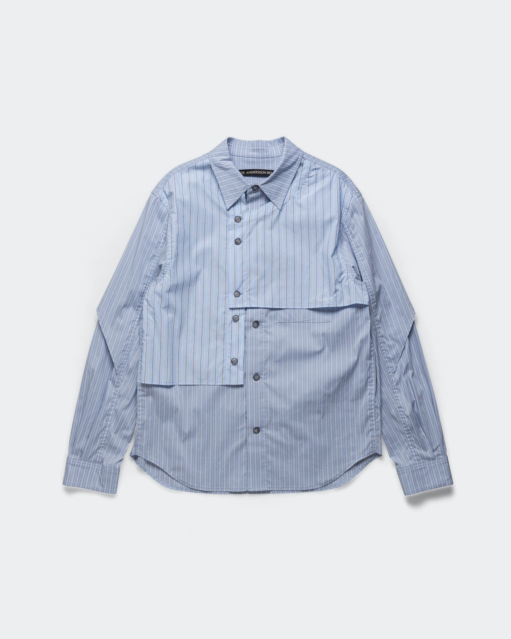 Fitted Design Nautical Look Stripe Layered Shirts - Blue