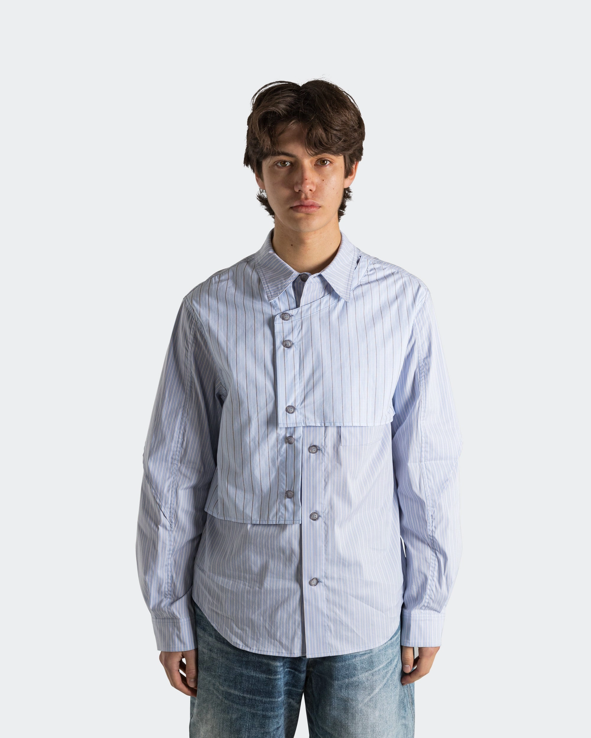Stripe Layered Shirts - Blue Odor Resistant