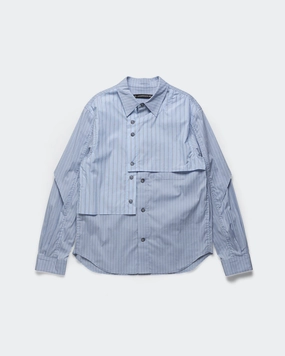 Fitted Design Nautical Look Stripe Layered Shirts - Blue