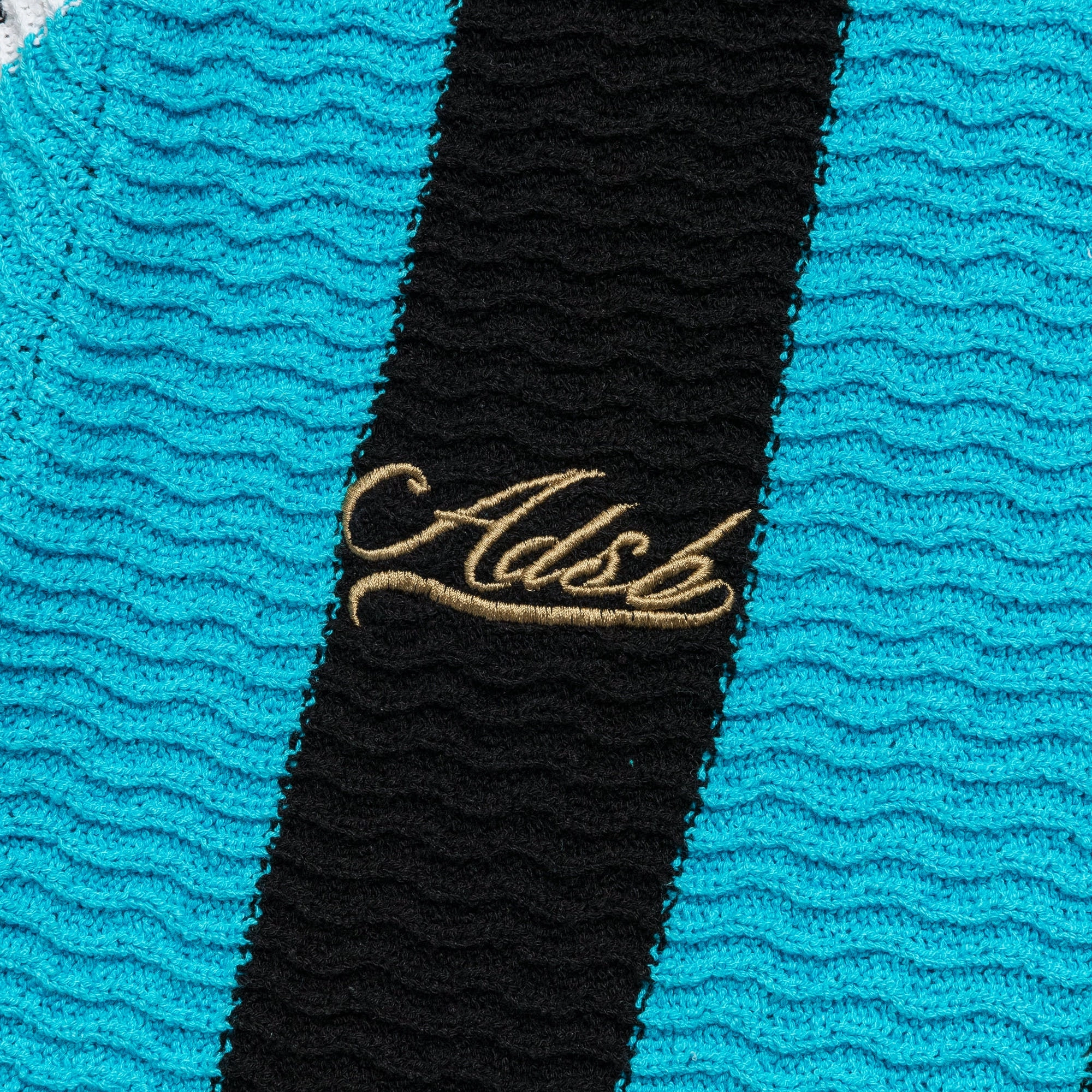 Everyday Wear Stripe Soccer Polo Sweater - Black/Blue