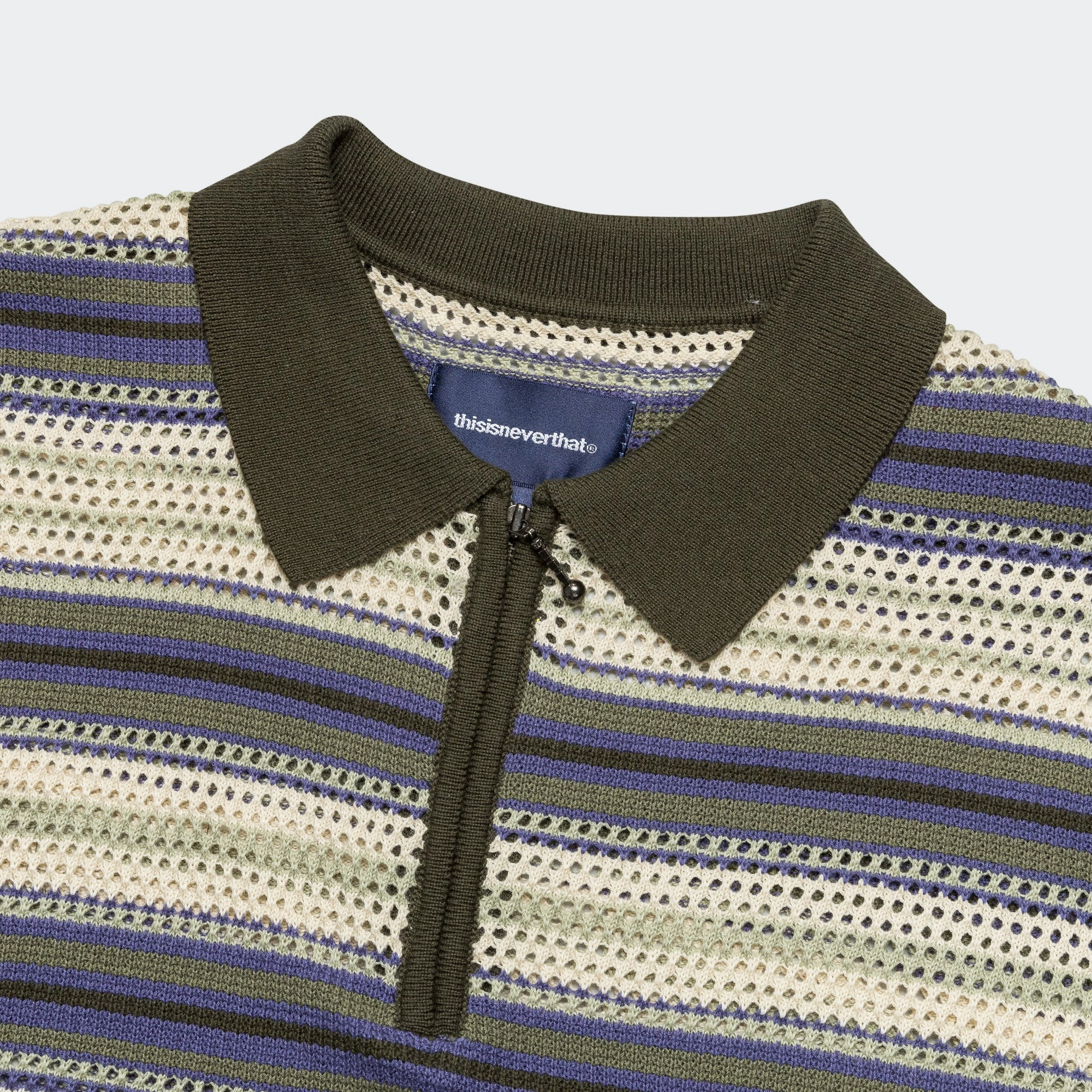 Stripe SS Knit Polo - Ivory Handcrafted Detail Comfort Fit