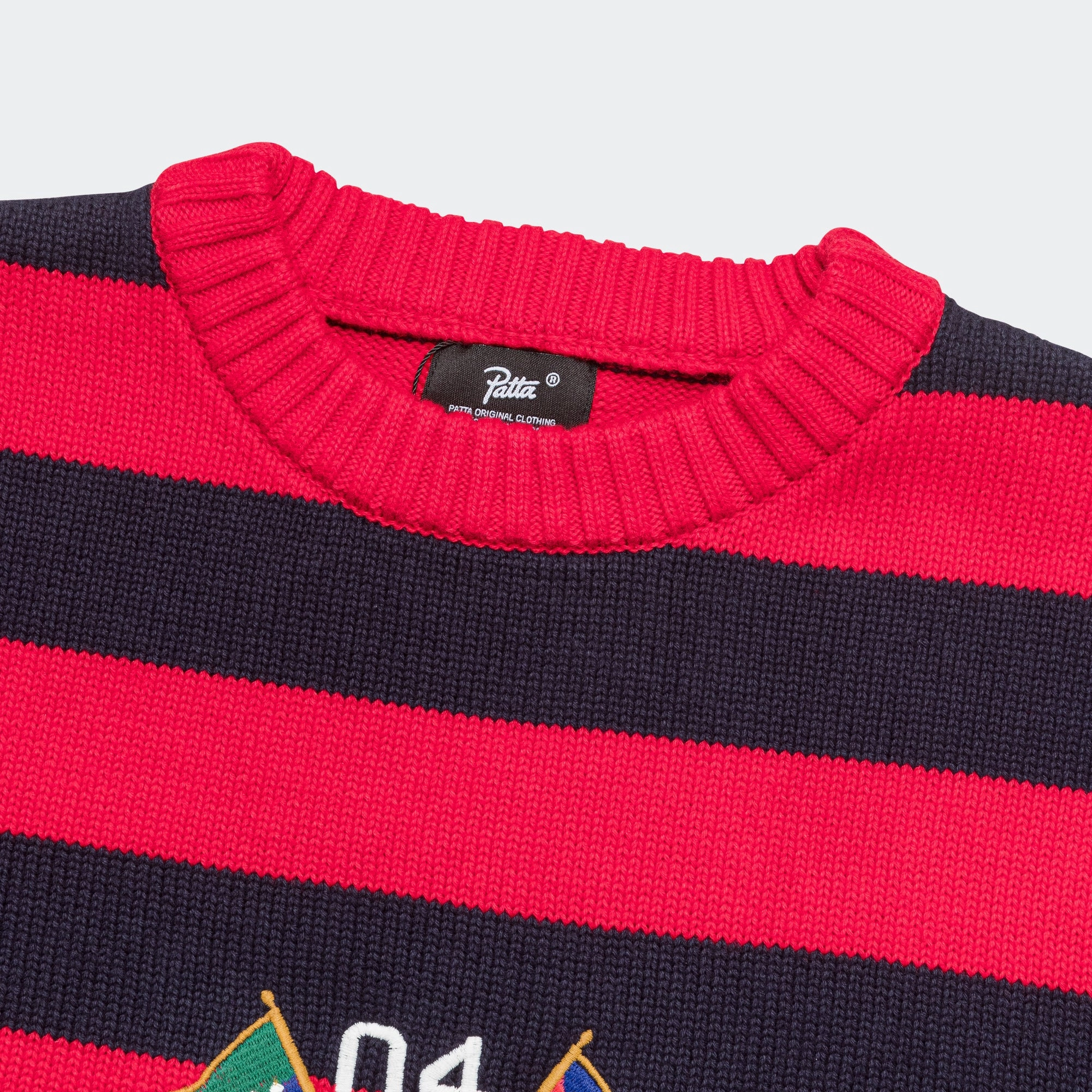 Striped Flag Knitted Sweater - Multi Butter Soft Finishing Travel Comfort