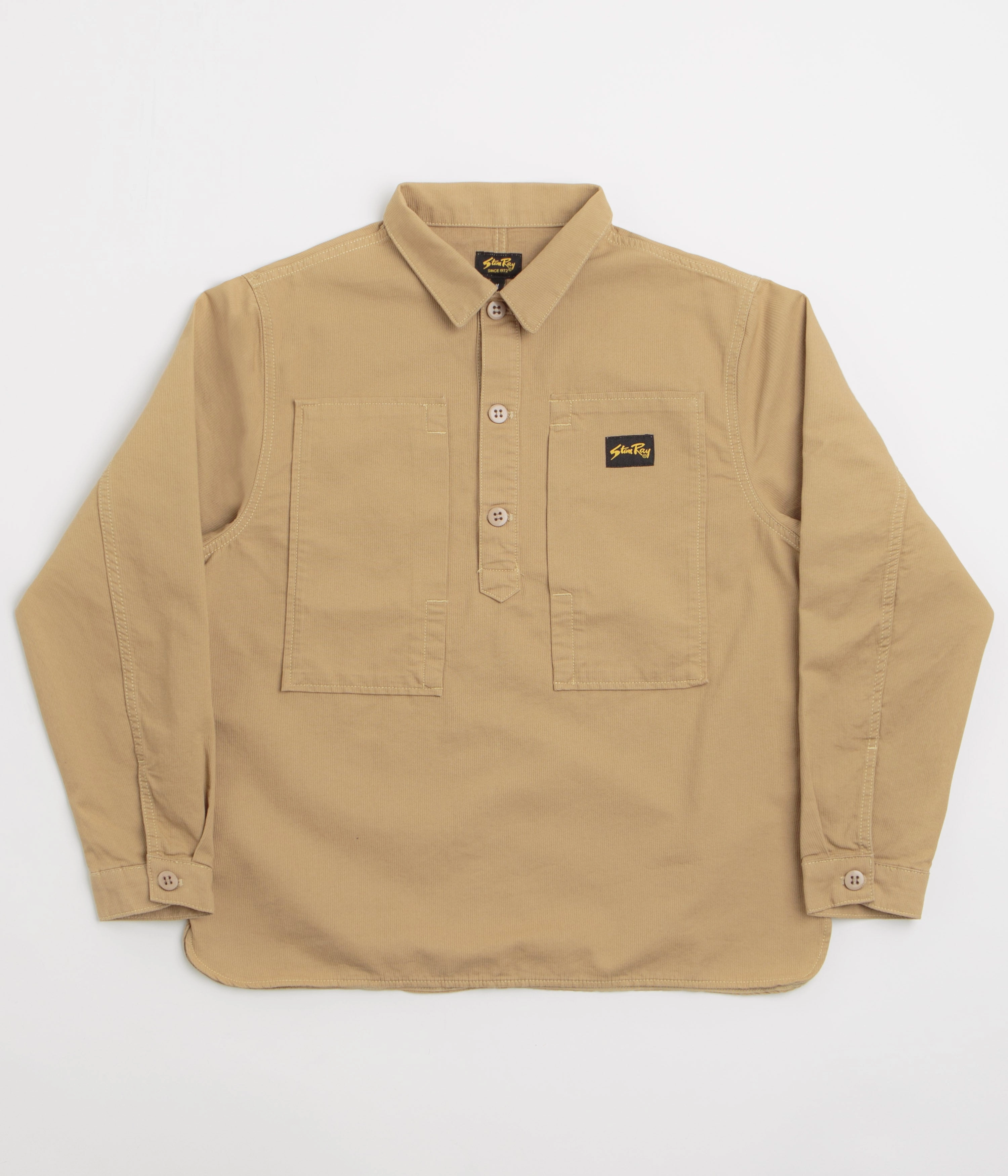 Comfort Stretch Stan Ray Painters Pop Over Shirt - Khaki Bedford