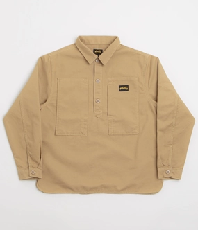 Comfort Stretch Stan Ray Painters Pop Over Shirt - Khaki Bedford
