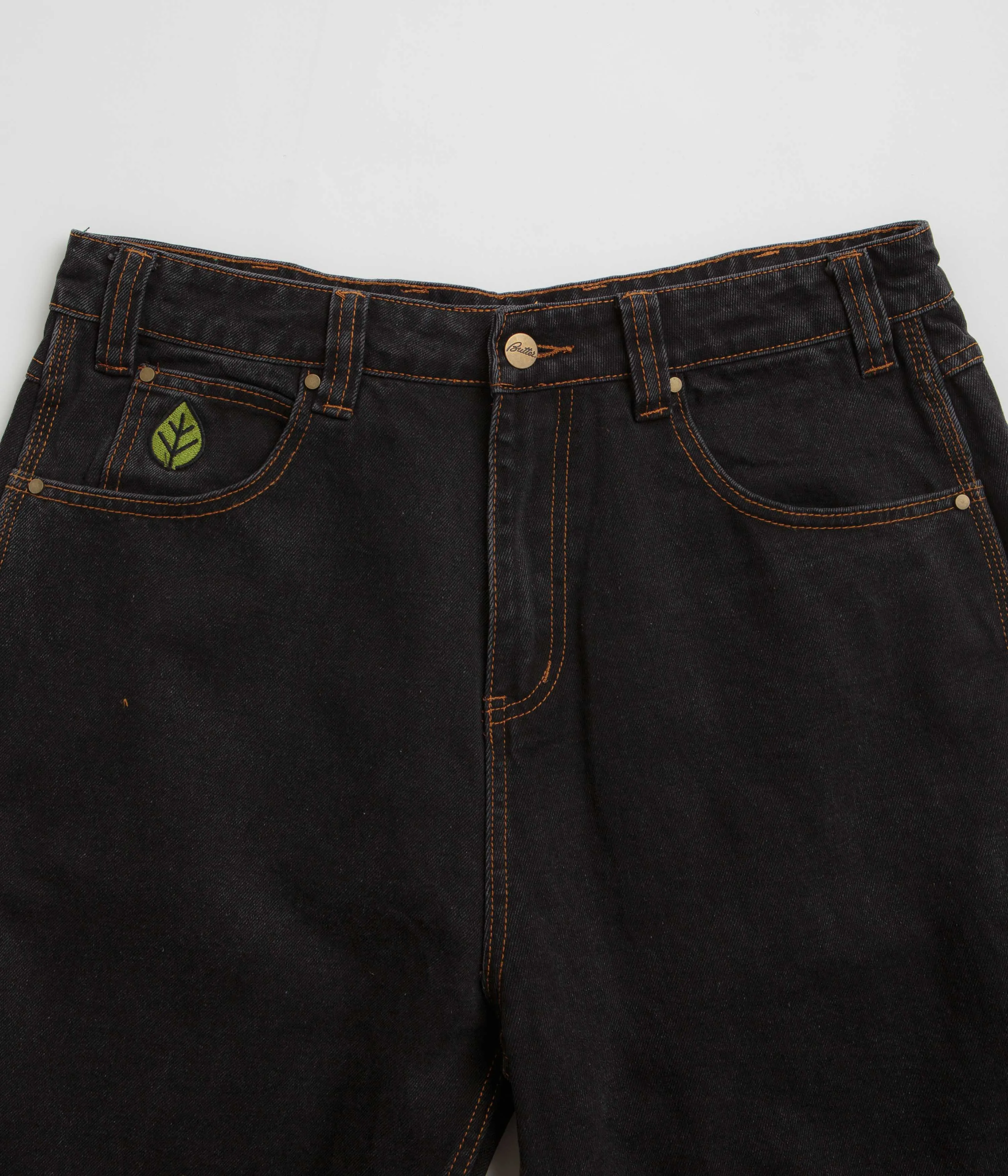 Butter Goods Weathergear Denim Shorts - Washed Black camping clothing Travel Fashion