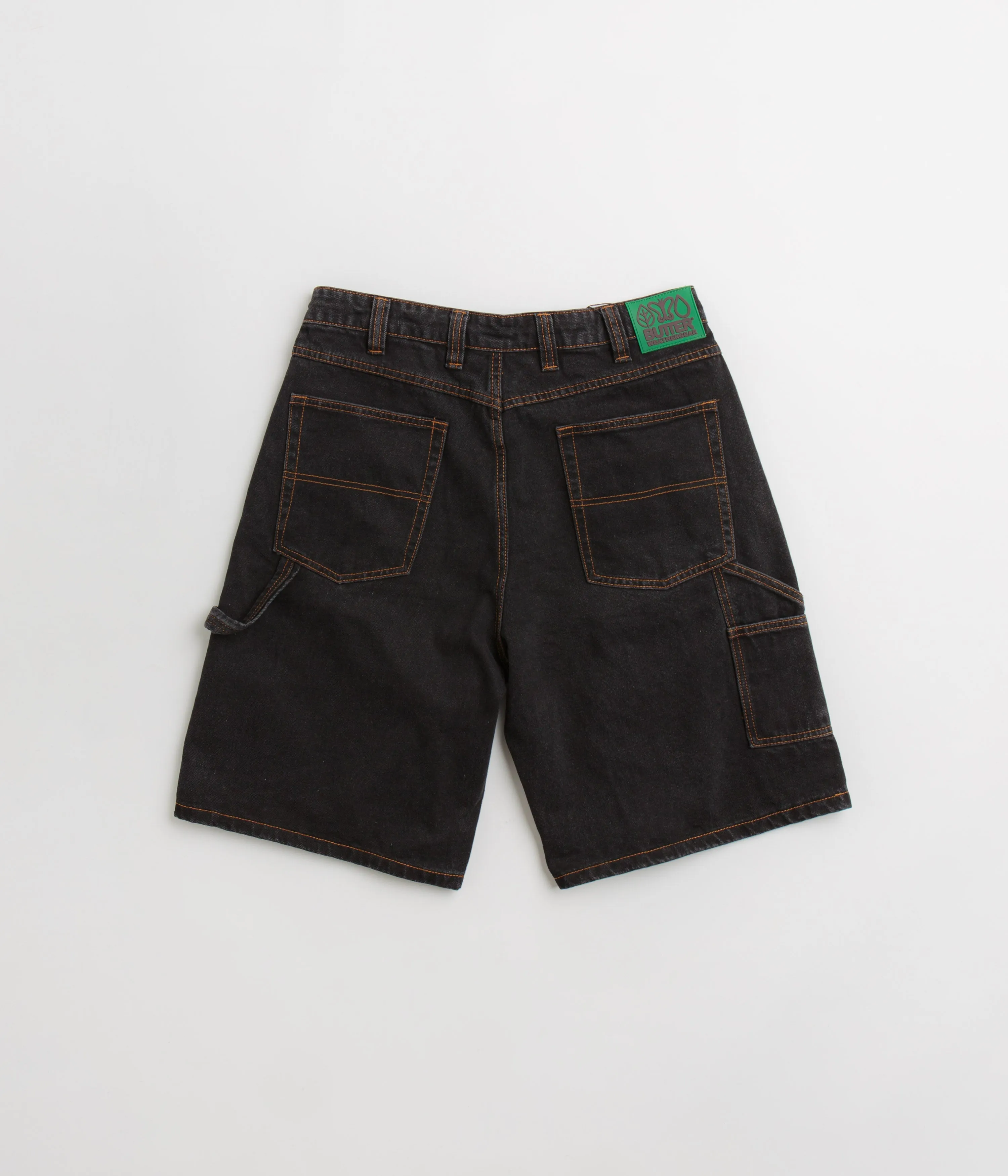 Butter Goods Weathergear Denim Shorts - Washed Black Reinforced Hems