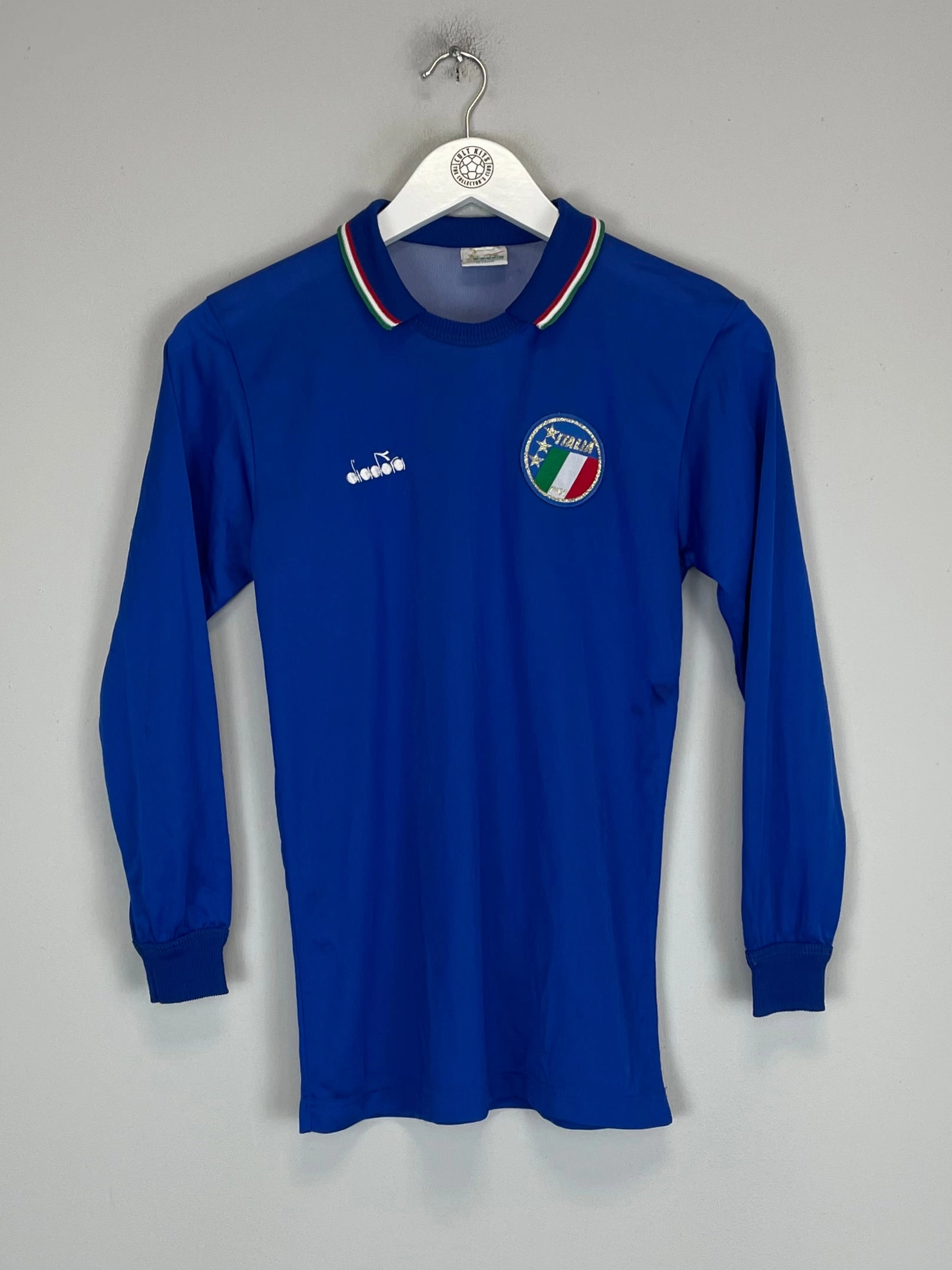 Tagless Neckline Design Maximum Flex 1986/91 ITALY L/S HOME SHIRT (XL.KIDS) DIADORA