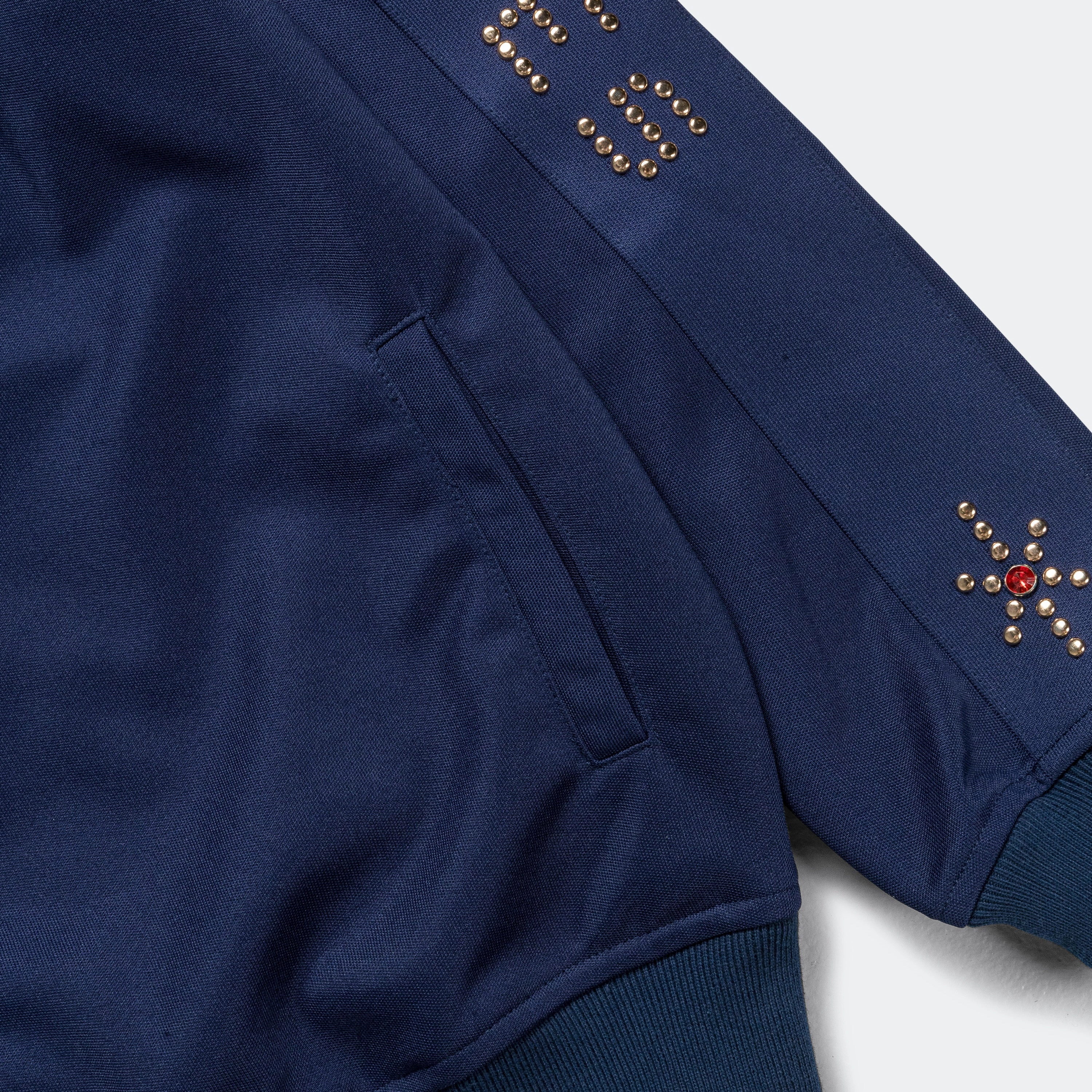 Studded Track Jacket - Navy Everyday Fit Style Comfort Stretch Fabric