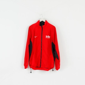 Articulated Sleeves Nike Team Men L Jacket Red Nylon Out West Basketball Activewear Zip Up Top