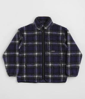 Gramicci Shadow Plaid Sherpa Jacket - Purple Shadow Plaid Under Shell Cool Air