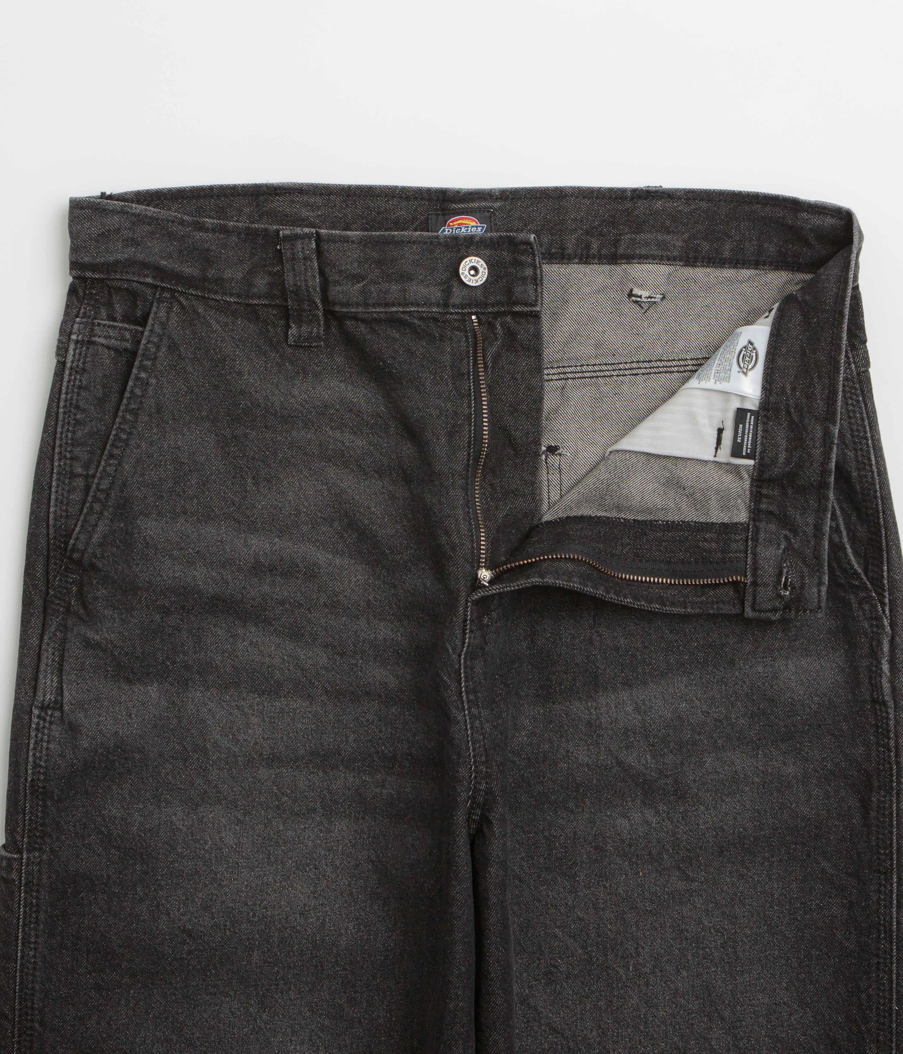 Dickies Madison Jeans - Black Wash Faded Trend Setter Chill Outfit Student Outfit Relaxed Thigh Cut