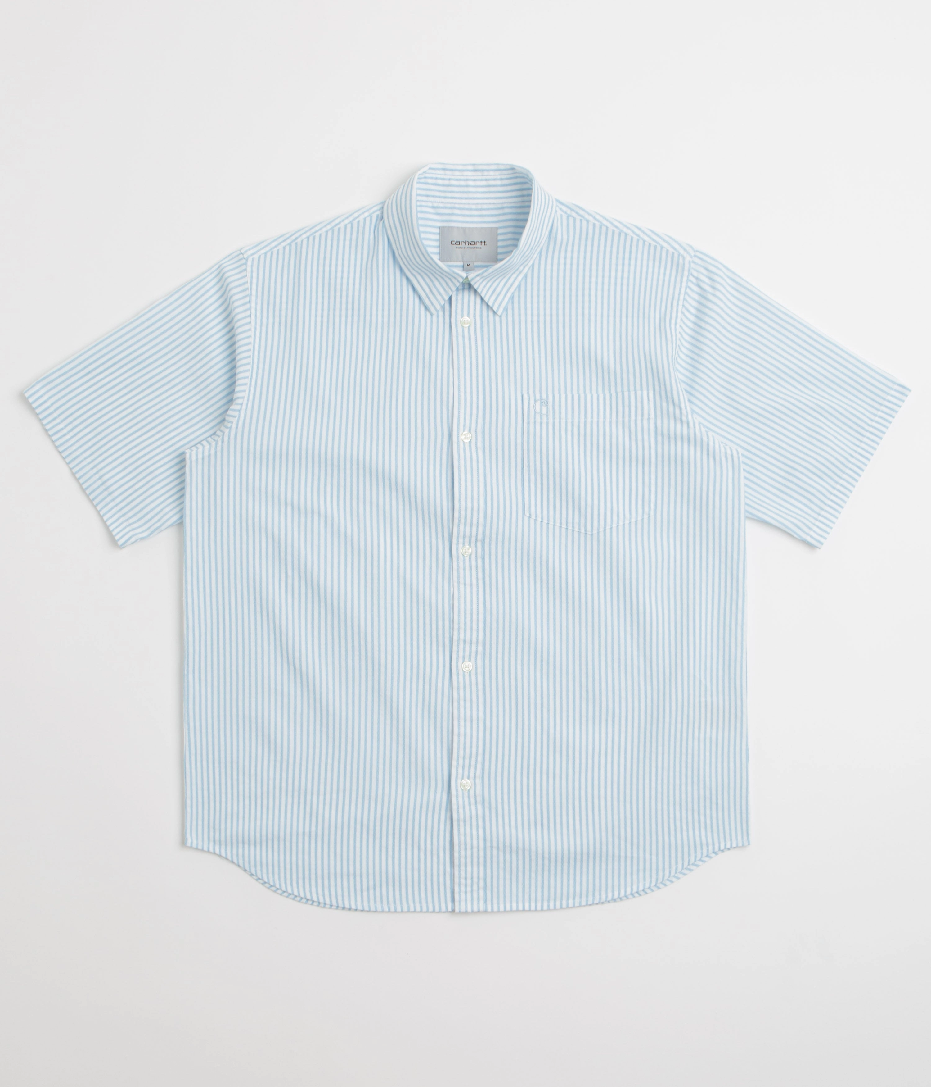 High-End Fashion checkered pattern Carhartt Phelps Short Sleeve Shirt - Phelps Stripe / Bluebird